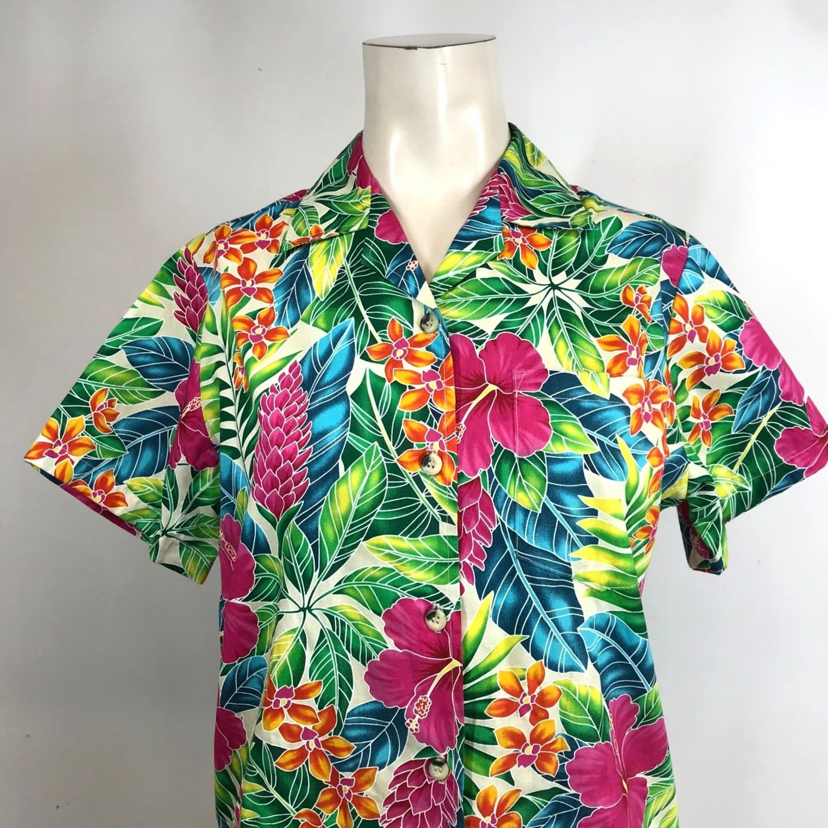 Vivobarefoot Go Barefoot Womens XS Hawaiian Tropical Floral Button-Up Shirt Size XS / US 0-2 / IT 36-38 - 2 Thumbnail