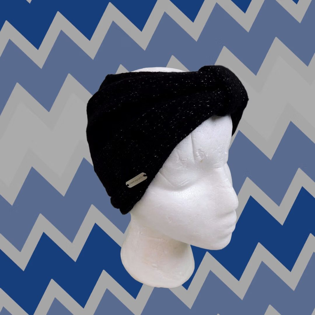 Steve Madden Steve Madden Headband Knit Metallic Black Silver Head Wrap Ear Warmers M29004 Womens Size ONE SIZE - 1 Thumbnail