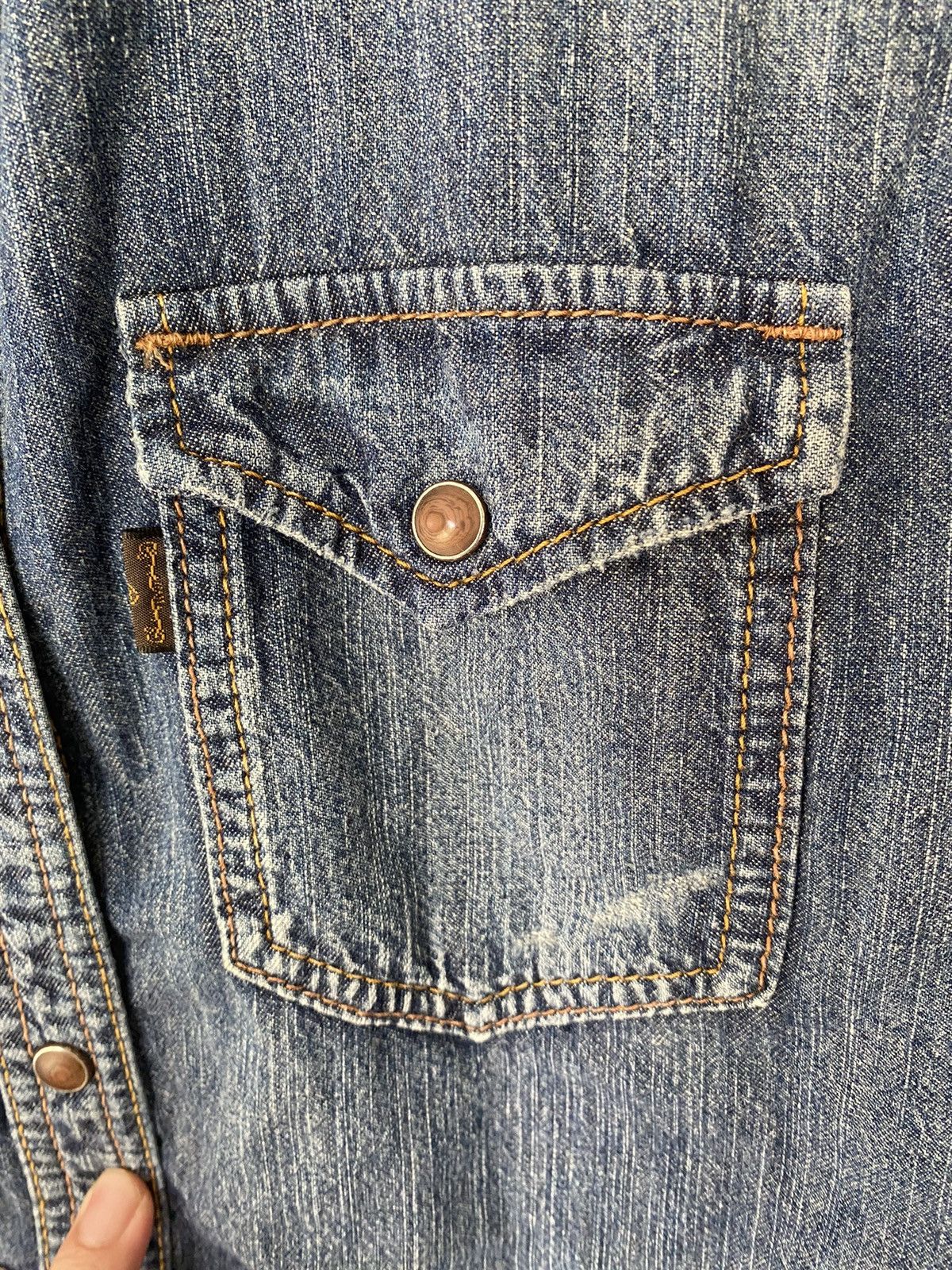 GOA Vtg G.O.A distressed wash western shirt Size US S / EU 44-46 / 1 - 6 Thumbnail