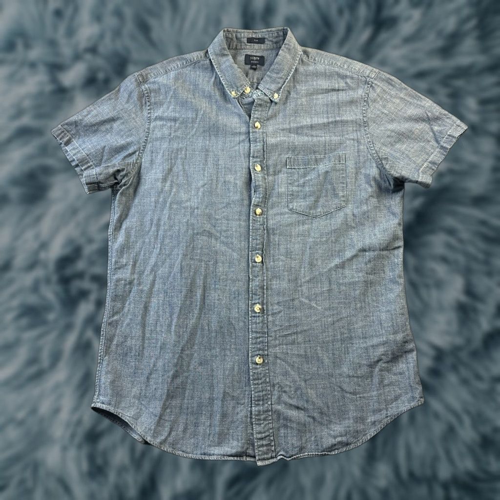 J.Crew J Crew Shirt Mens Large Blue Chambray Slim Fit Button Up Size US L / EU 52-54 / 3 - 1 Thumbnail