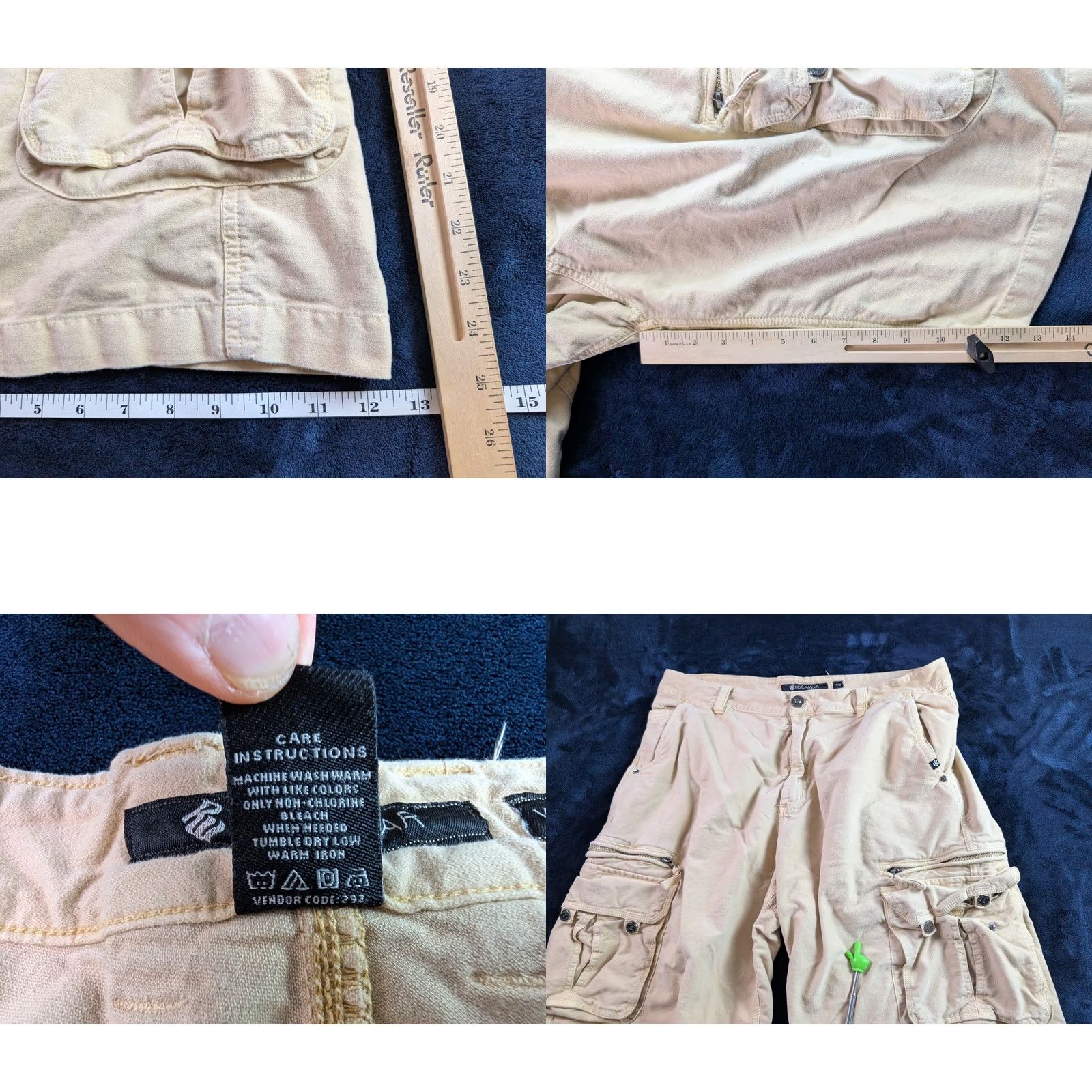 Rocawear Rocawear Y2K Tan Zippered Baggy Cargo Shorts Men’s Size 38 READ - Beige Cotton, 38, Cargo, Pockets, Casual, Summer, Spring, Men, Regular Size US 38 / EU 54 - 8 Thumbnail