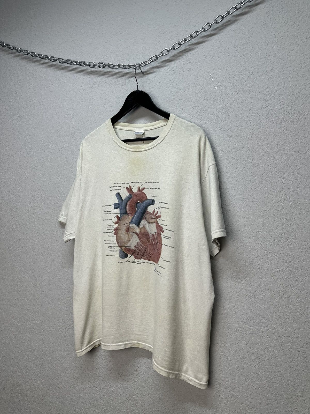 Gildan Vtg 1997 Anatomical Chart T-shirt Heart 80s Kurt Cobain Size US XL / EU 56 / 4 - 2 Thumbnail