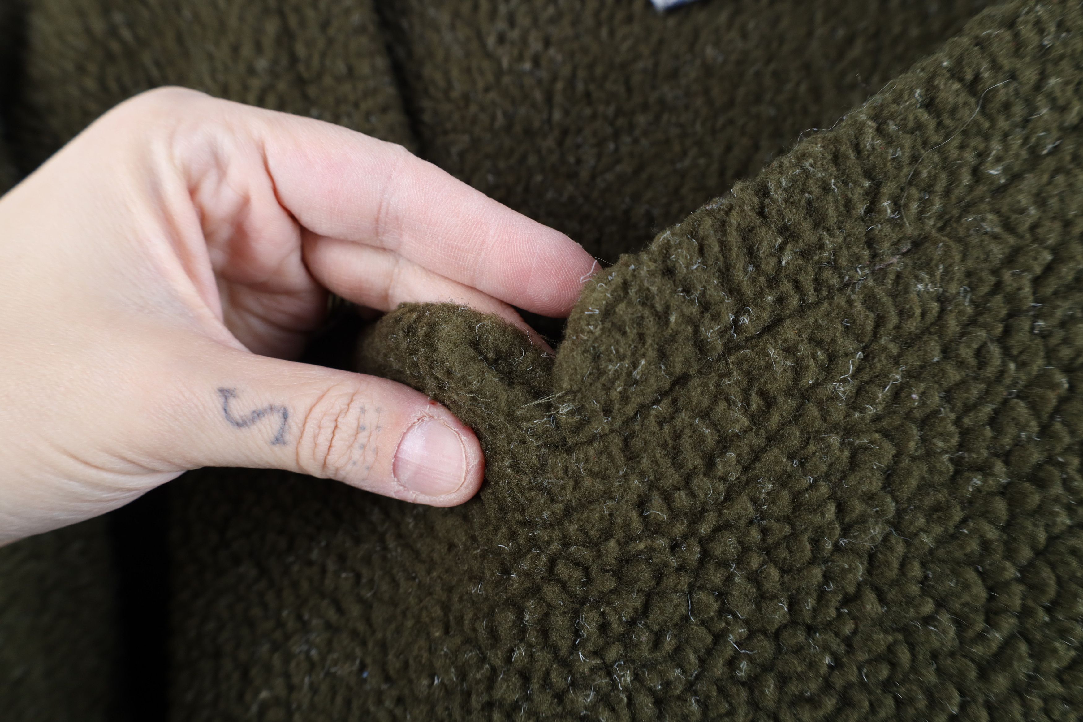 Vintage Vintage 90s Streetwear Baggy Deep Pile Fleece Sweater Green Size US L / EU 52-54 / 3 - 4 Thumbnail