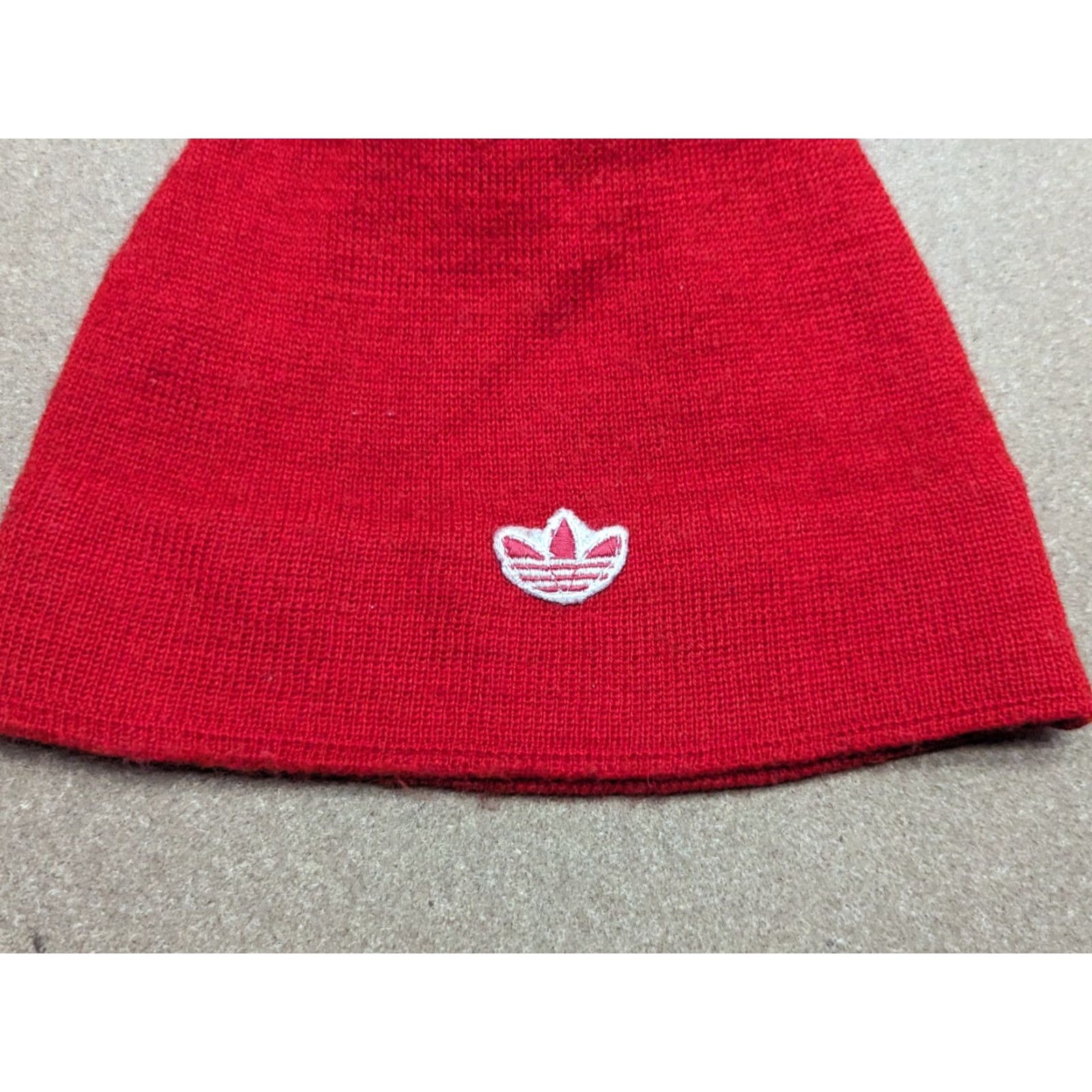 Adidas VINTAGE adidas Ski Beanie Hat Wool Blend Red Lined Slovakia Trefoil Unisex Adults One Size Size ONE SIZE - 5 Thumbnail