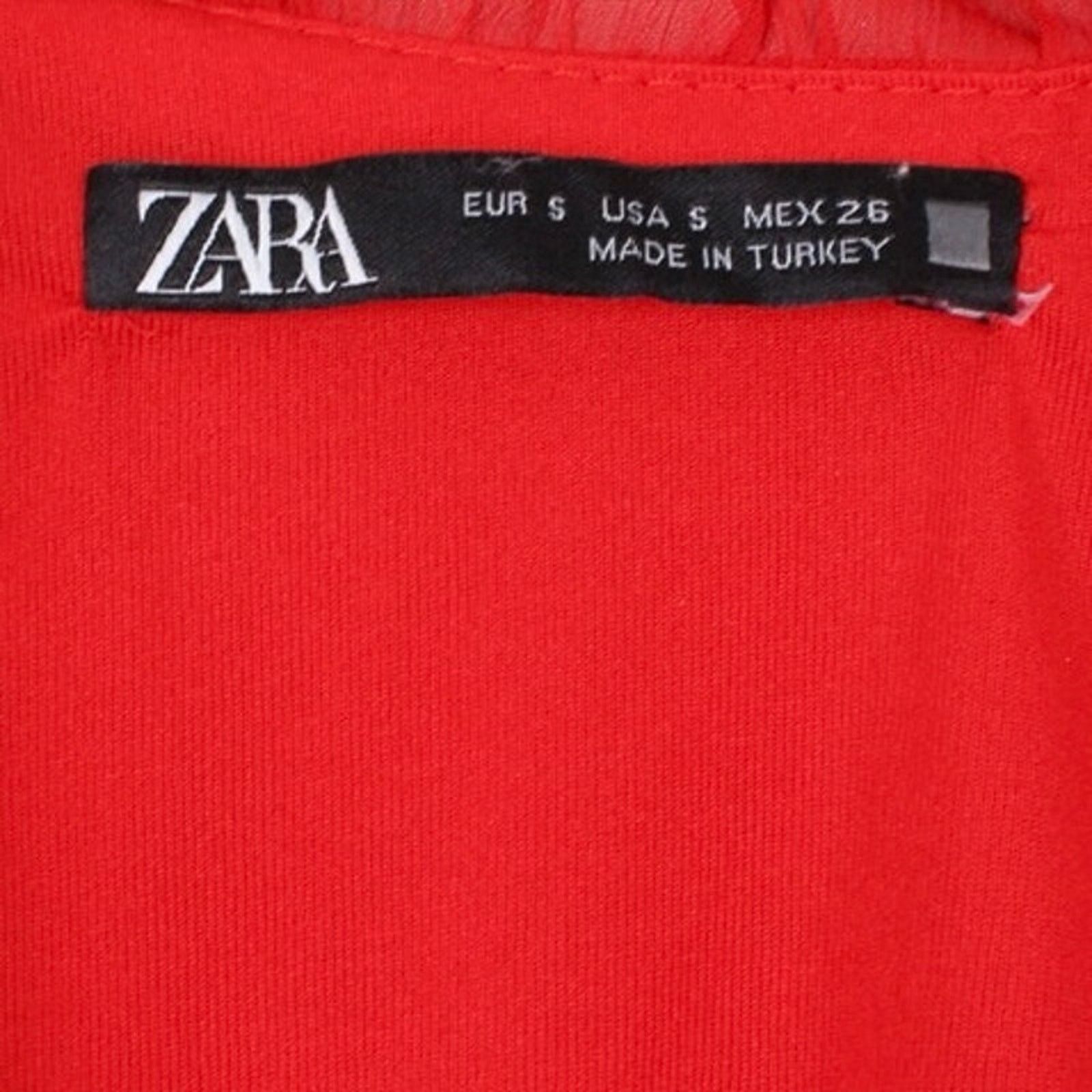 Zara Zara Red Ruffle Chiffon Lined Dress Size S / US 4 / IT 40 - 5 Thumbnail