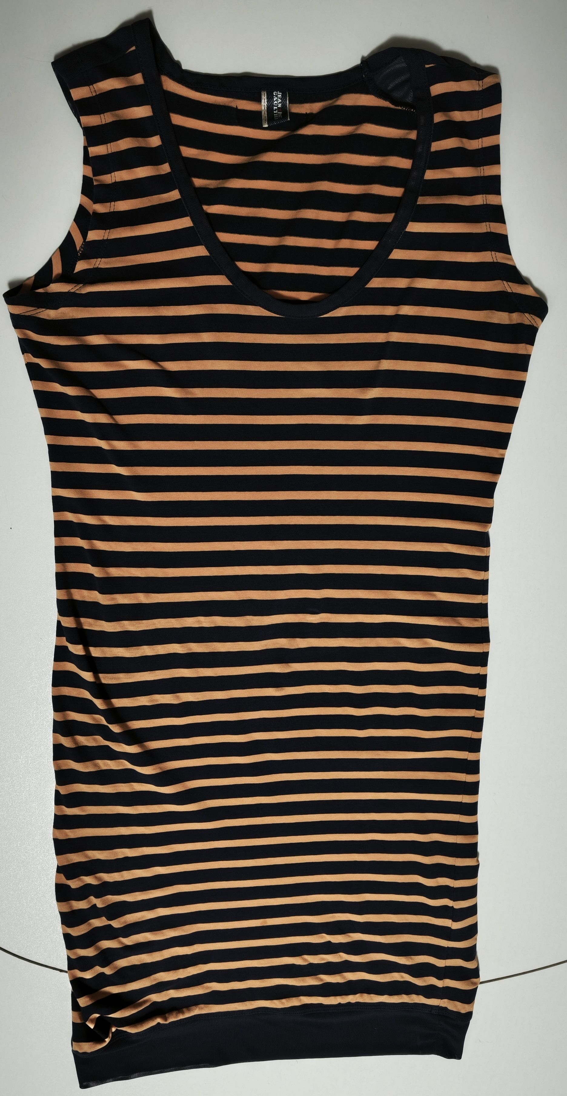 Jean Paul Gaultier 2000's Short dress in navy and orange stripes Size XS / US 0-2 / IT 36-38 - 21 Thumbnail