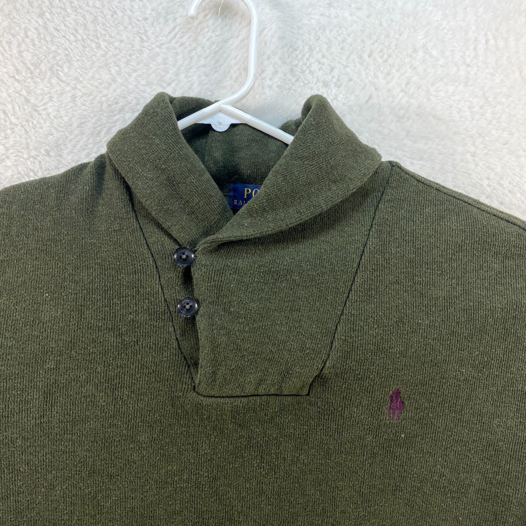 Polo Ralph Lauren VINTAGE Polo Ralph Lauren Green Mens M Sweater Shawl Collar Elbow Patches Size US M / EU 48-50 / 2 - 5 Thumbnail