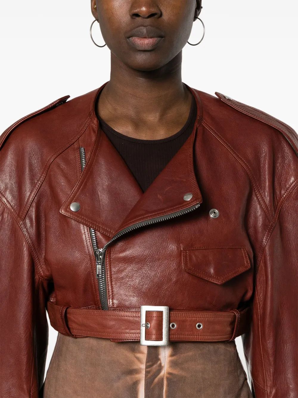 Rick Owens o1y0126 Biker Jacket in Brown Size M / US 6-8 / IT 42-44 - 2 Thumbnail