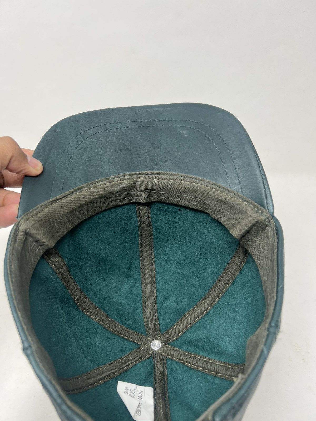 Japanese Brand Genuide Leather Suade Strapback Hat Size ONE SIZE - 10 Thumbnail