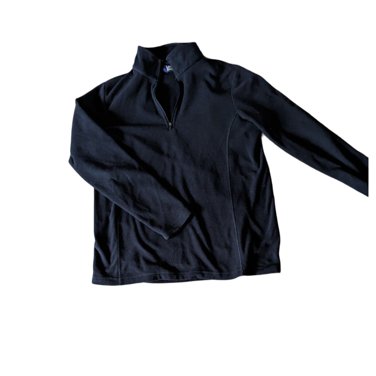Lands' End Women’s Lands’ End Half Zip Fleece Size Medium Black Size M / US 6-8 / IT 42-44 - 1 Thumbnail