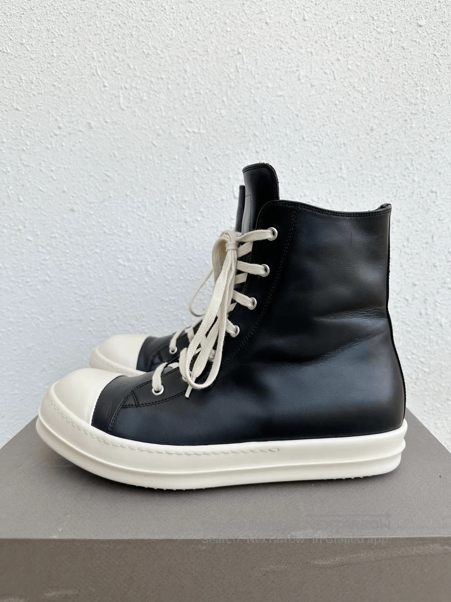 Rick Owens Rick Owens Leather High-Top Sneakers. Size US 10.5 / EU 43-44 - 1 Thumbnail