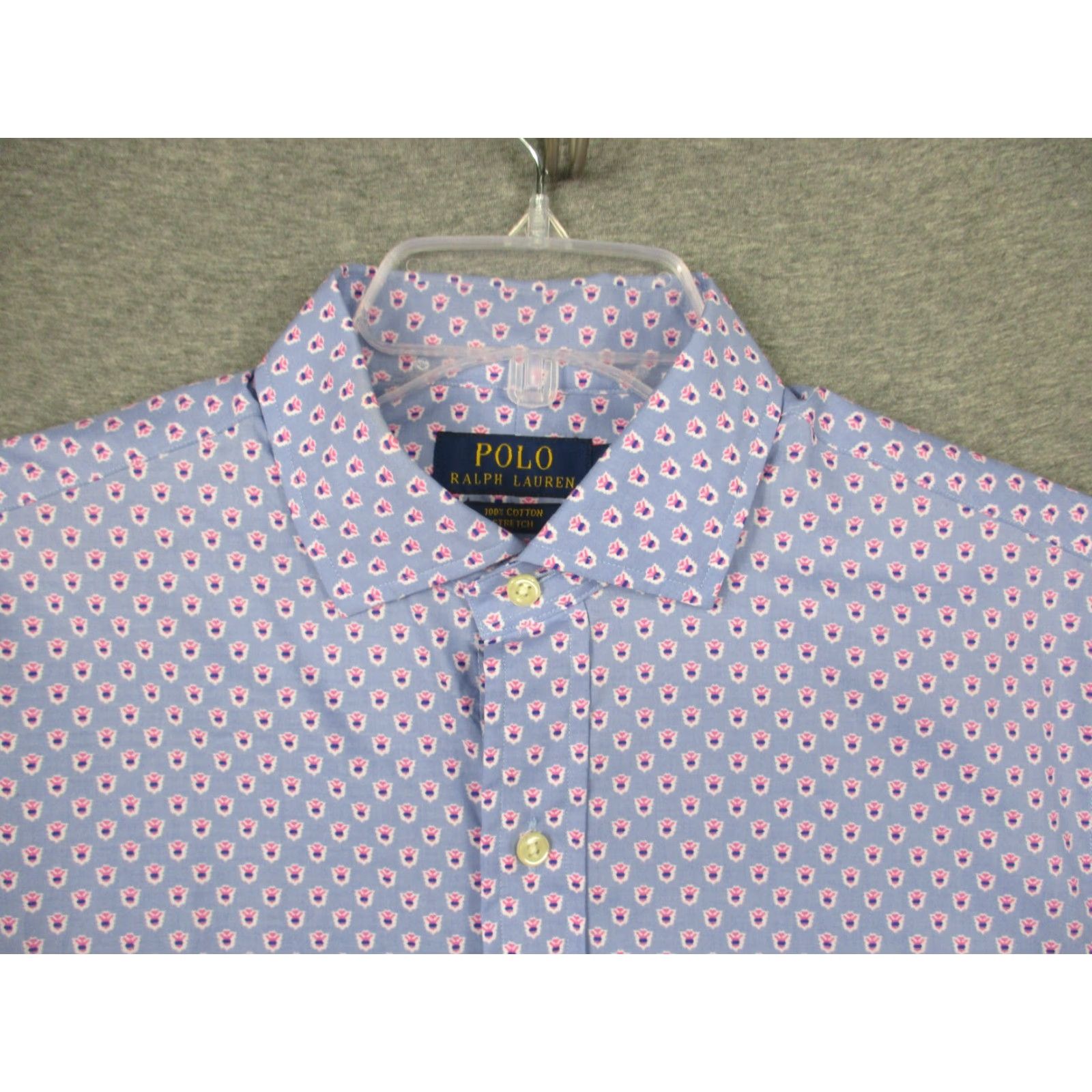 Polo Ralph Lauren VINTAGE Polo Ralph Lauren Shirt Medium All Over Print Blue Stretch Size US M / EU 48-50 / 2 - 3 Thumbnail