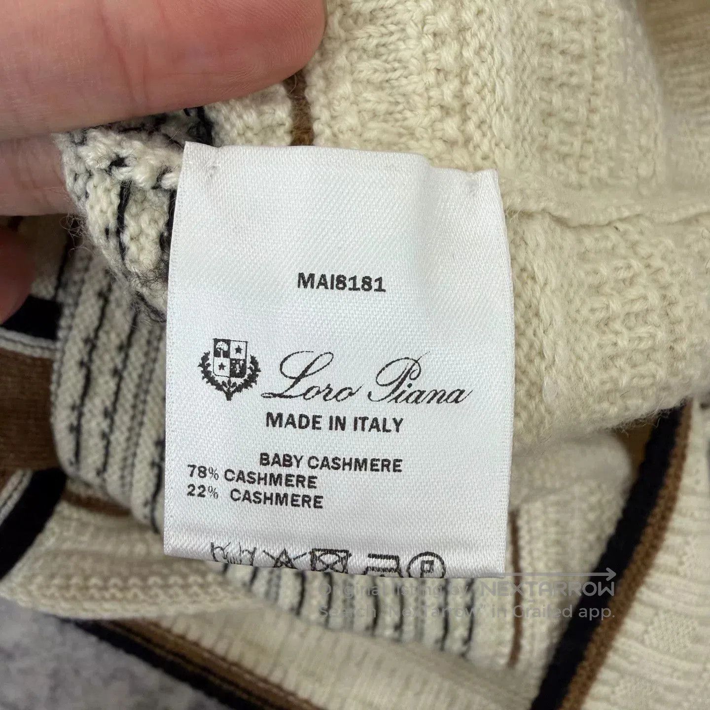 Loro Piana Loro Piana Beige Stripe Cashmere Cardigan. Size US L / EU 52-54 / 3 - 5 Thumbnail