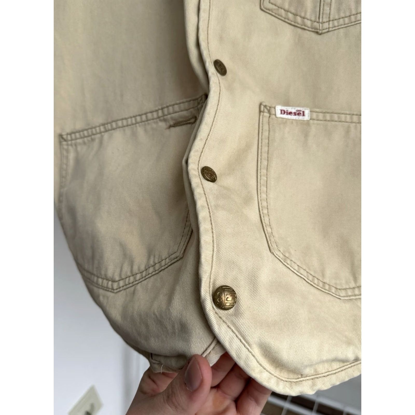 Diesel VINTAGE Diesel Vest Men 90s Workwear Canvas Button-Up Size M Beige / Brown Casual Streetwear 90s Retro Military Pockets Size US M / EU 48-50 / 2 - 7 Thumbnail