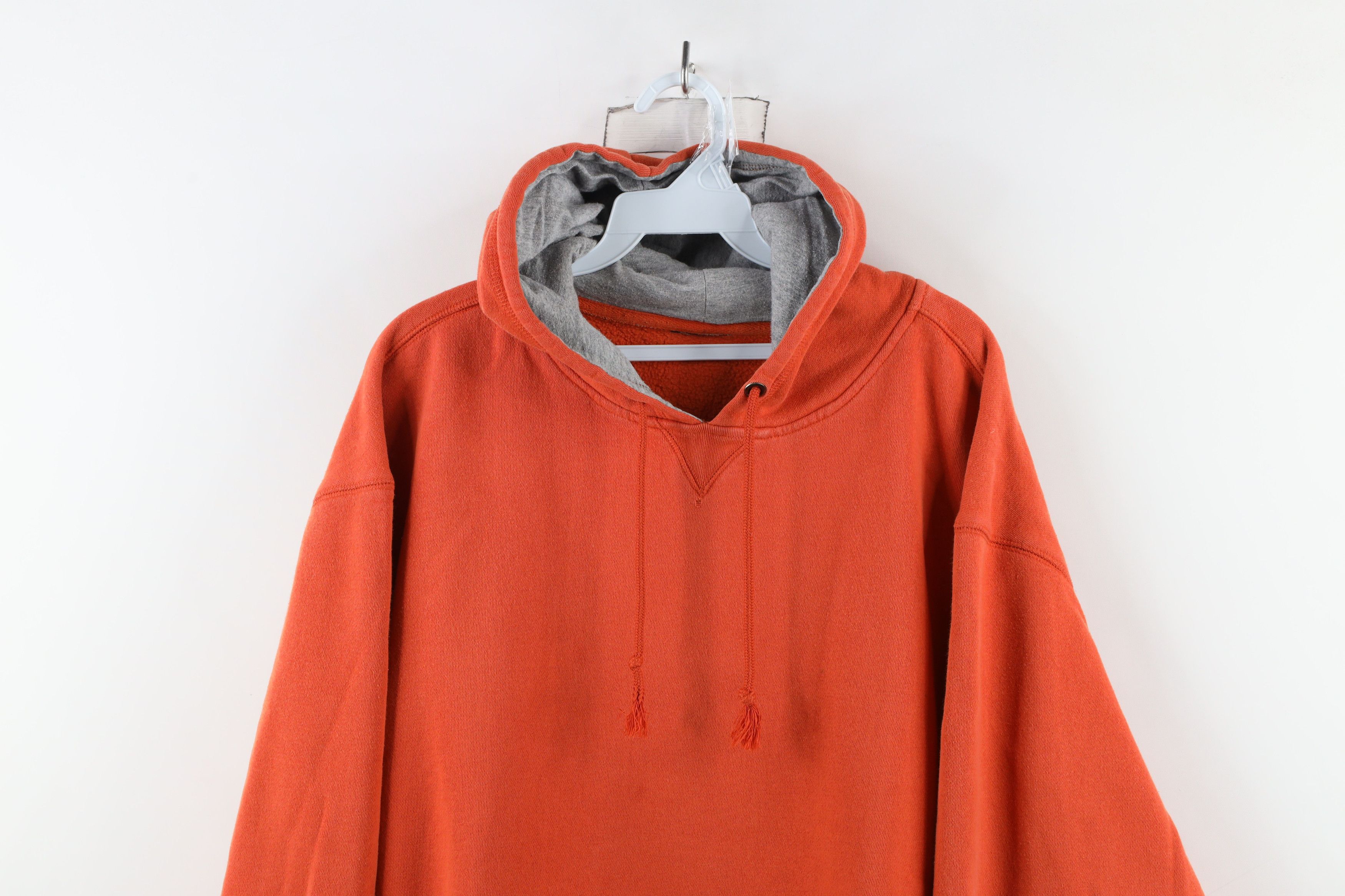 Vintage Vintage 90s Streetwear Heavyweight Hoodie Sweatshirt Orange Size US XL / EU 56 / 4 - 2 Thumbnail