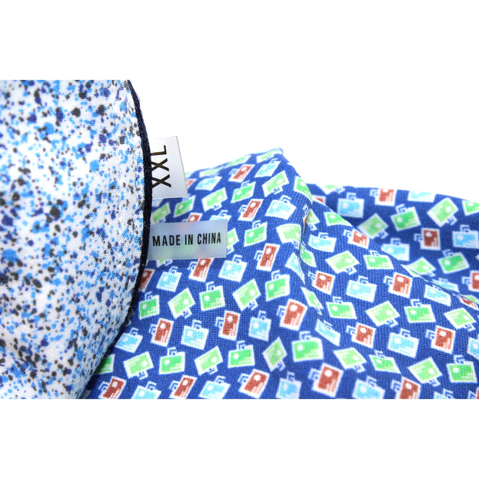 BUGATCHI BUGATCHI Blue Geometric Long Sleeve Stretch Shirt Size XXL Size US XXL / EU 58 / 5 - 6 Thumbnail