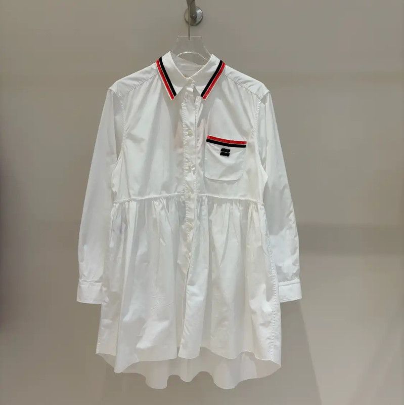 Miu Miu Miu Miu White Long Sleeve Dress 0089 Size M / US 6-8 / IT 42-44 - 1 Thumbnail