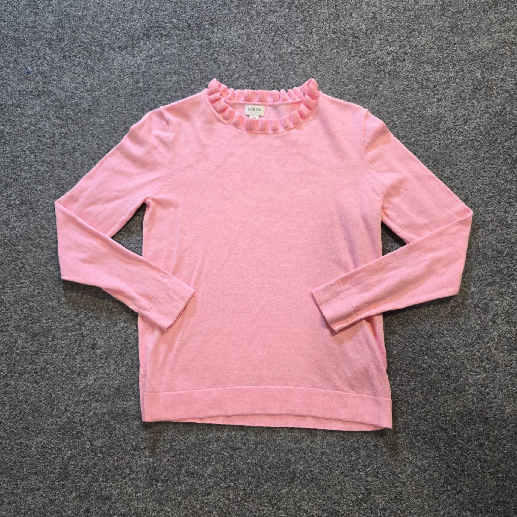 J.Crew J.CREW Sweater Womens XS Pink Ruffle Neckline Long Sleeve Casual Capsule Shirt Size XS / US 0-2 / IT 36-38 - 2 Thumbnail