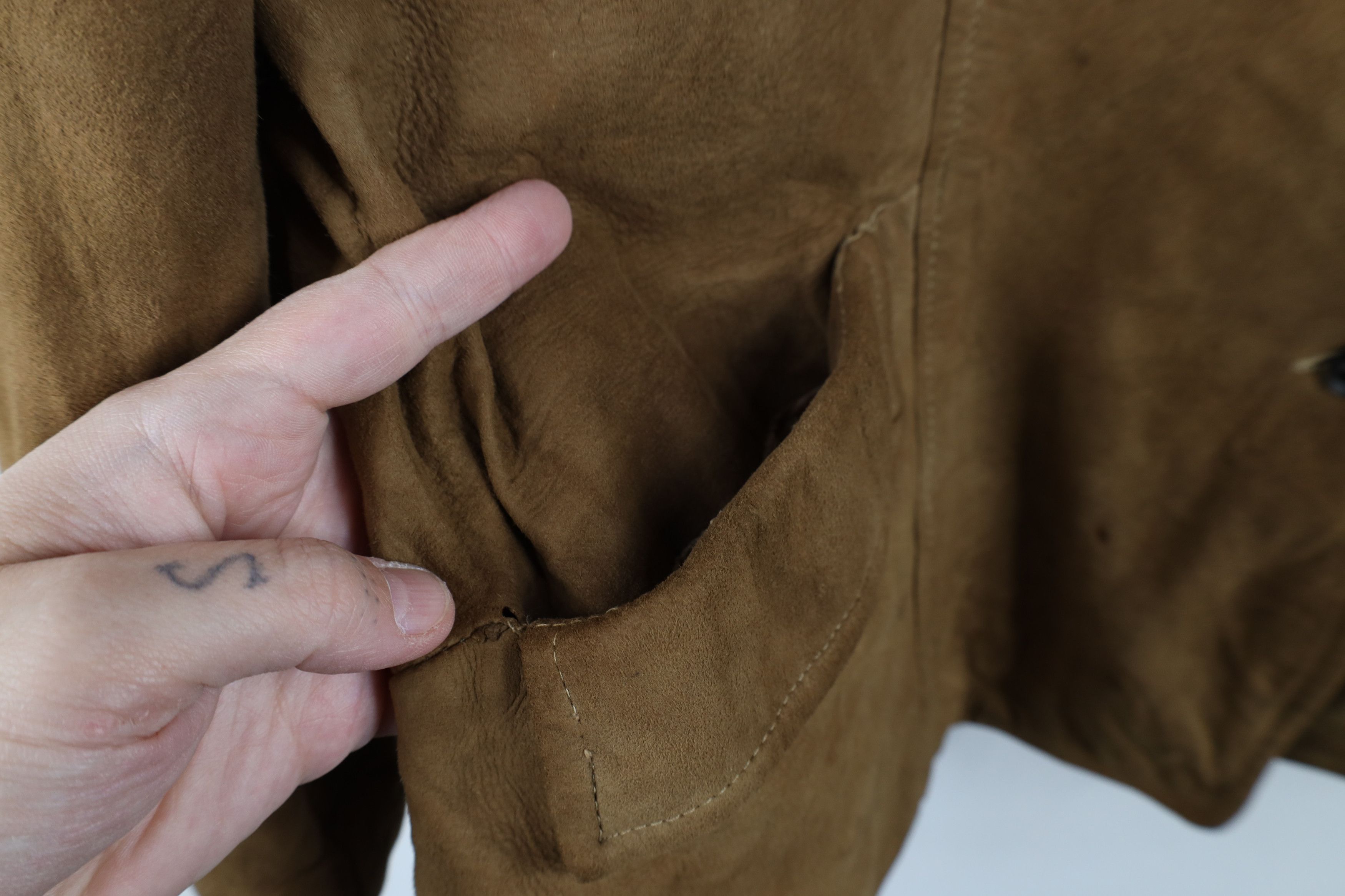 Vintage Vintage 60s Streetwear Lined Suede Leather Jacket Brown Size M / US 6-8 / IT 42-44 - 9 Thumbnail