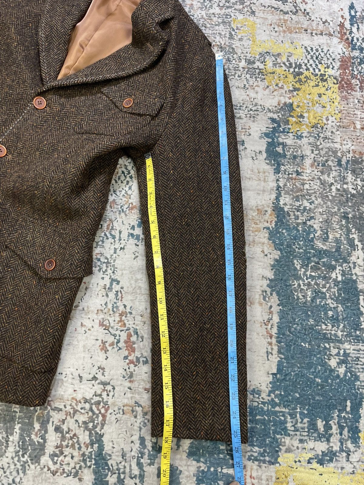 Japanese Brand Abx Herringbone Tweed Elbow Patch Sport Coat Size US S / EU 44-46 / 1 - 14 Thumbnail