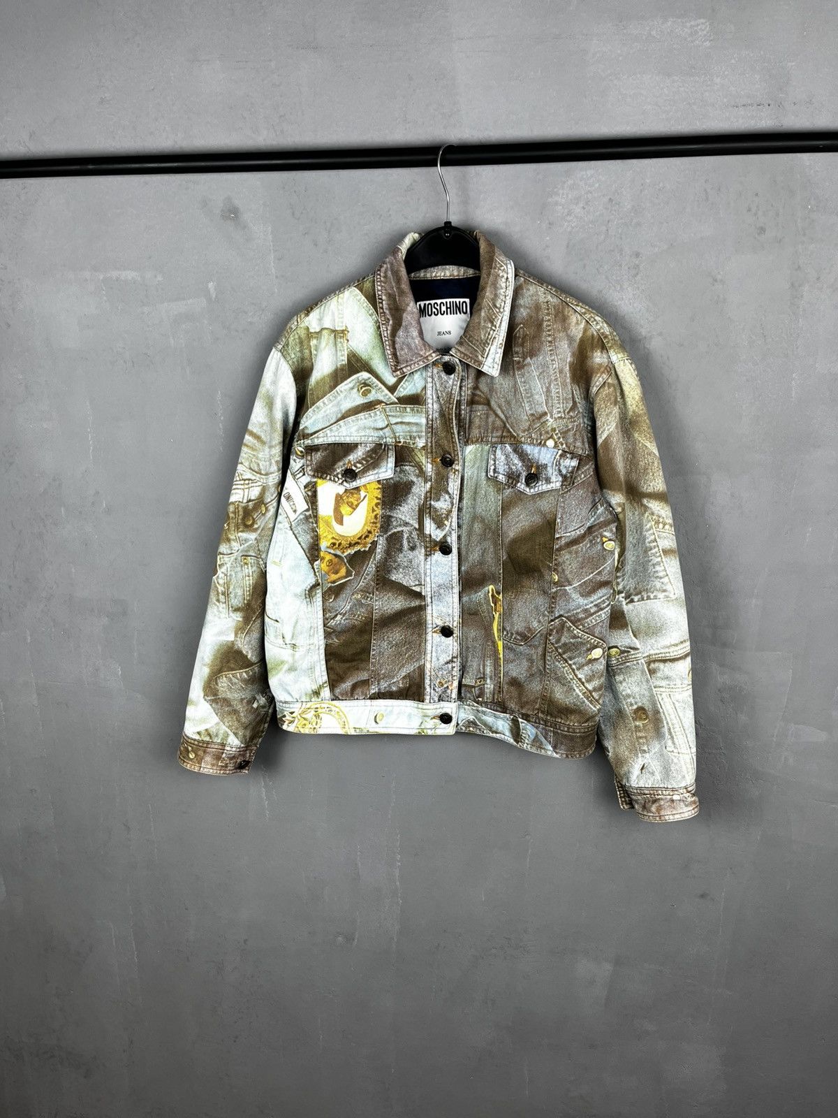 Moschino × Vintage 1990's Vintage Moschino Blue Denim Print Pattern Jacket Size L / US 10 / IT 46 - 13 Thumbnail