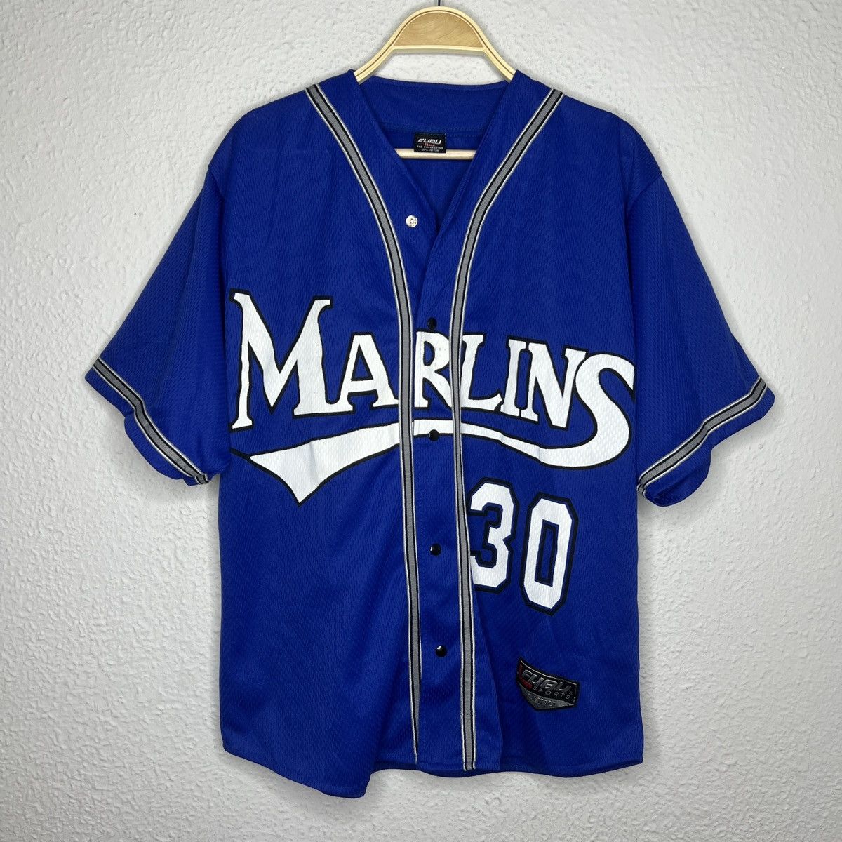 Fubu Fubu Sport Marlins 30 Jersey Navy Big Logo 90s Retro Tshirt Size US L / EU 52-54 / 3 - 1 Thumbnail