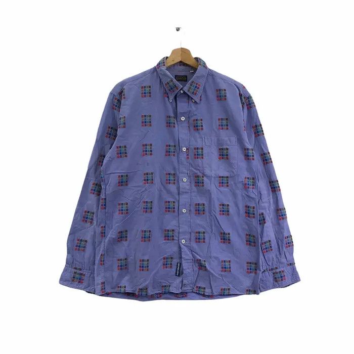 Vtg 90’ SUGAR CANE Toyo Enterprise Gingham Casual Tee Shirt
