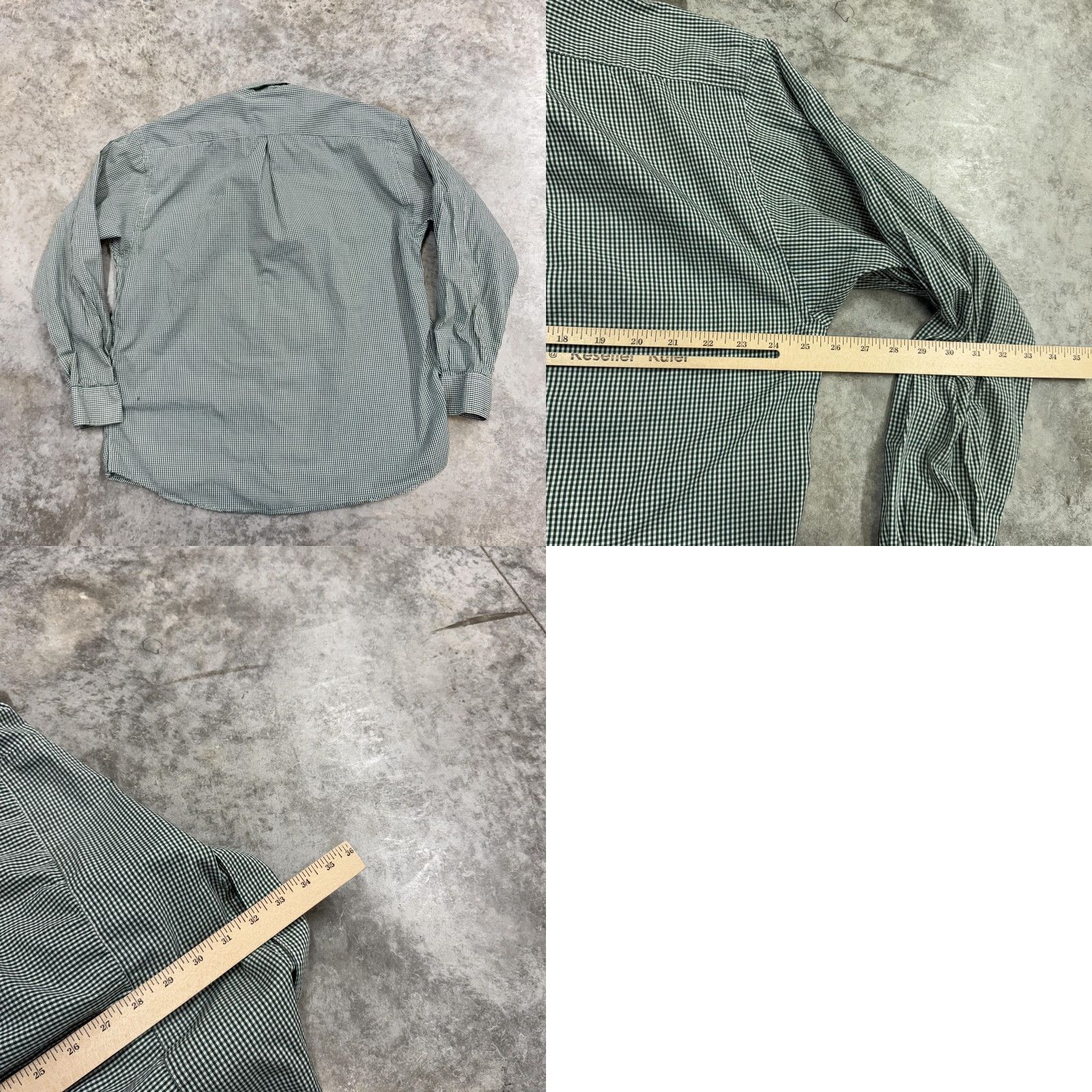 Vintage Gitman Bros Shirt Mens Large Green Check Long Sleeve Button Front Pockets Size US L / EU 52-54 / 3 - 8 Thumbnail