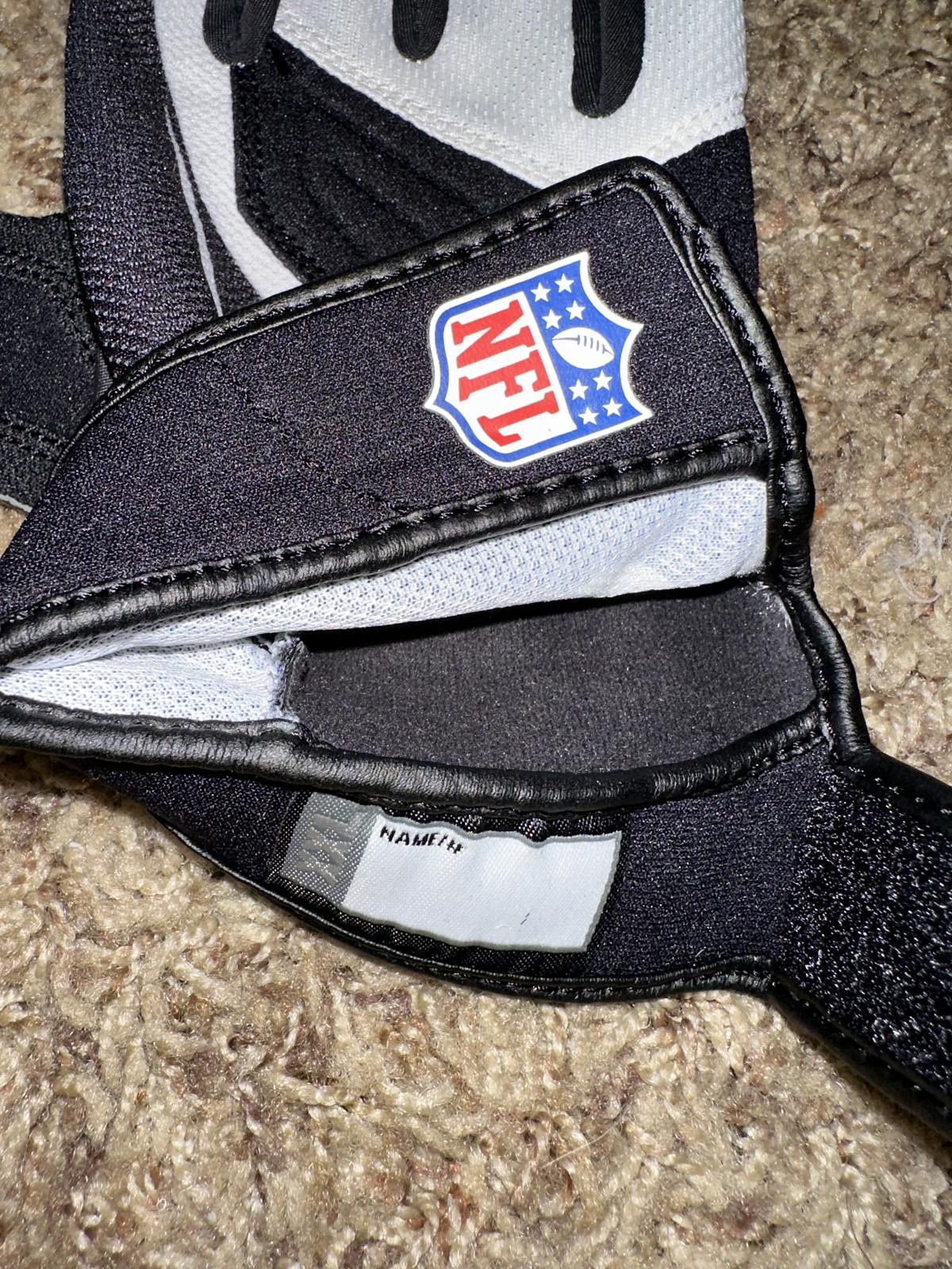 Nike Nike Adult Receiver FootballWhite/Black NFL Issue Gloves Size ONE SIZE - 8 Thumbnail