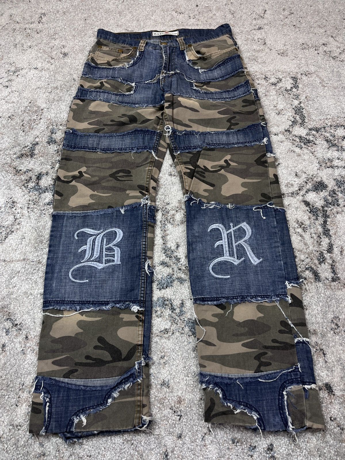 Vintage UPCYCLED BAGGY DISTRESSED BARE BONDAGE PANTS - № 3196 Size US 32 / EU 48 - 1 Thumbnail