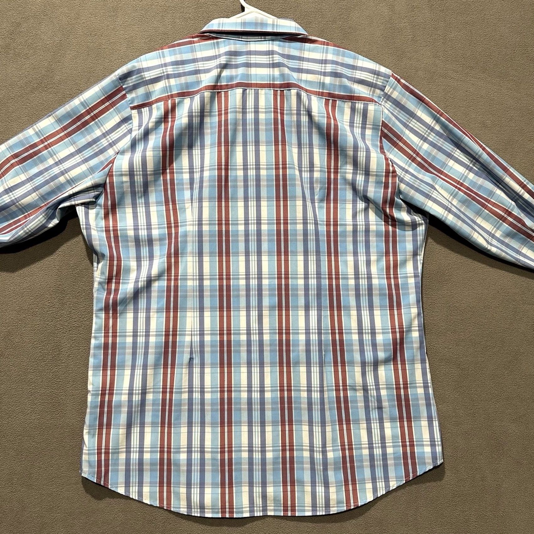 Mizzen+Main Mizzen+Main Shirt Mens 2XL Blue Plaid Button-Up Long Sleeve EUC Size US XXL / EU 58 / 5 - 2 Thumbnail