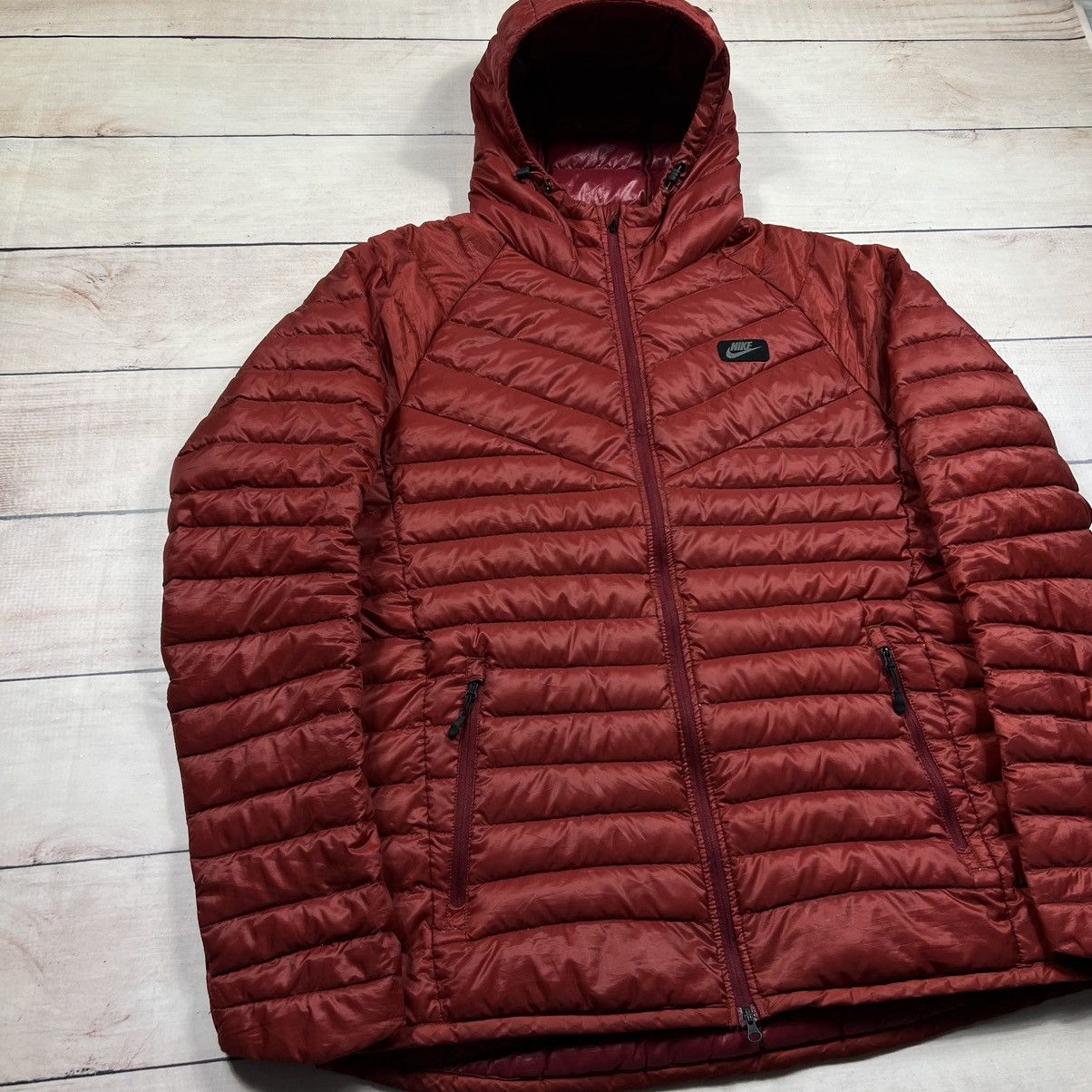 Nike Nike Puffer Down Jacket Tech Fleece Red Burgundy Size US L / EU 52-54 / 3 - 2 Thumbnail