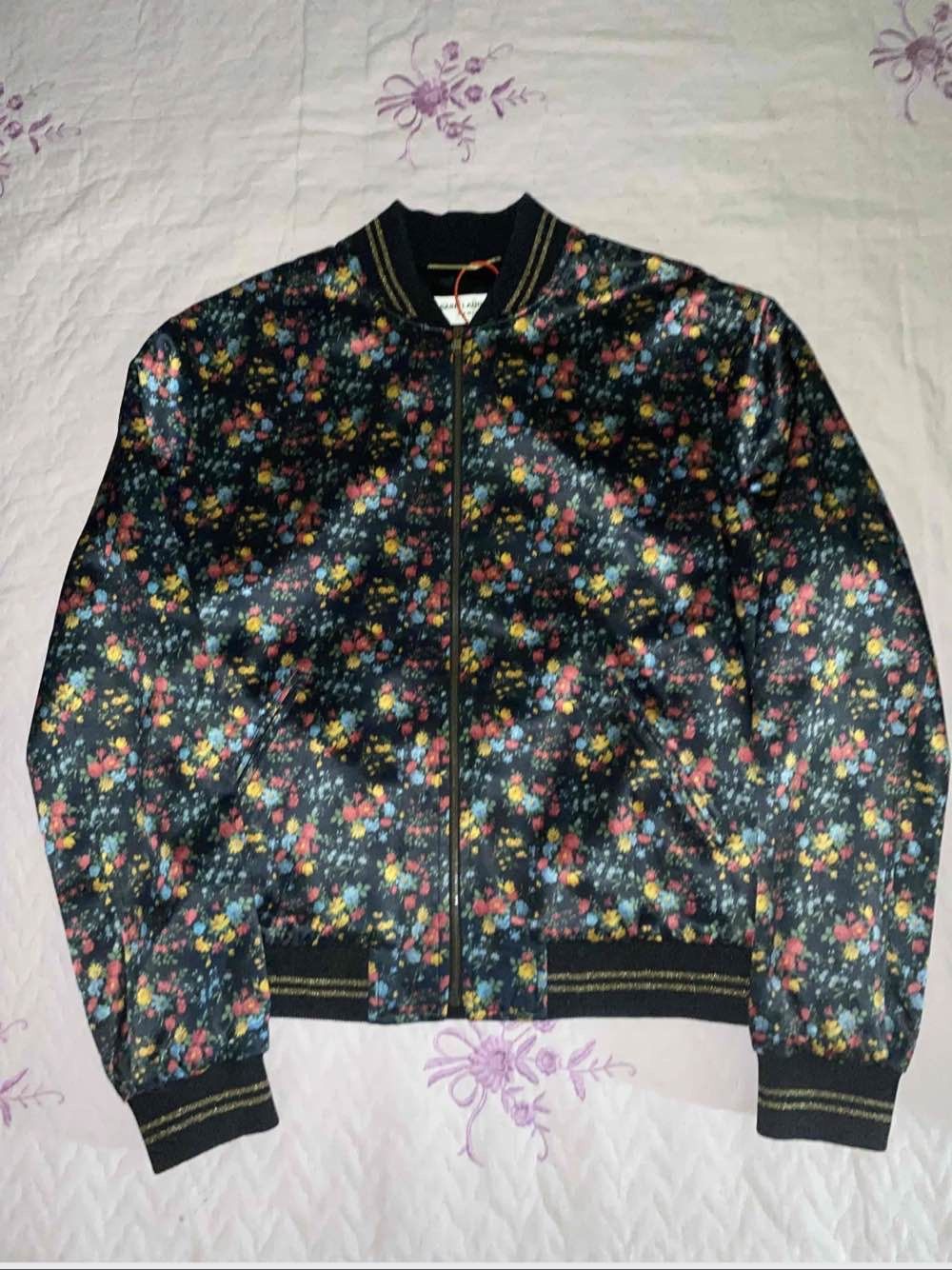 Saint Laurent Paris Saint Laurent Floral Print Bomber Jacket F36 Size XS / US 0-2 / IT 36-38 - 1 Thumbnail