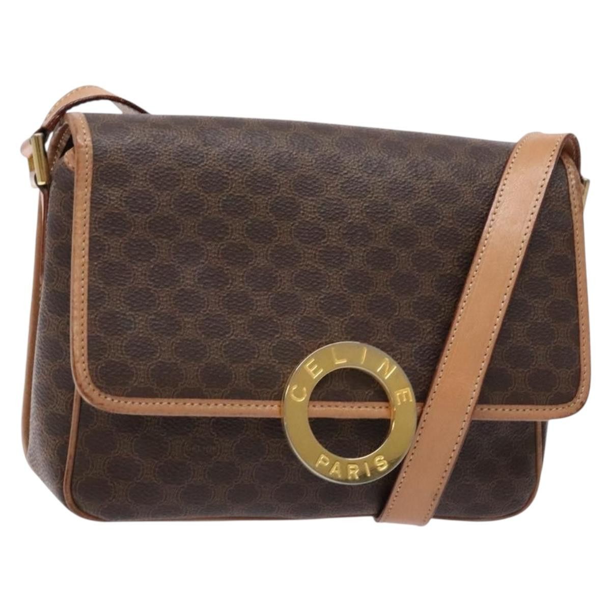Celine CELINE Macadam Canvas Shoulder Bag Pvc Leather Brown Gold Size ONE SIZE - 1 Thumbnail