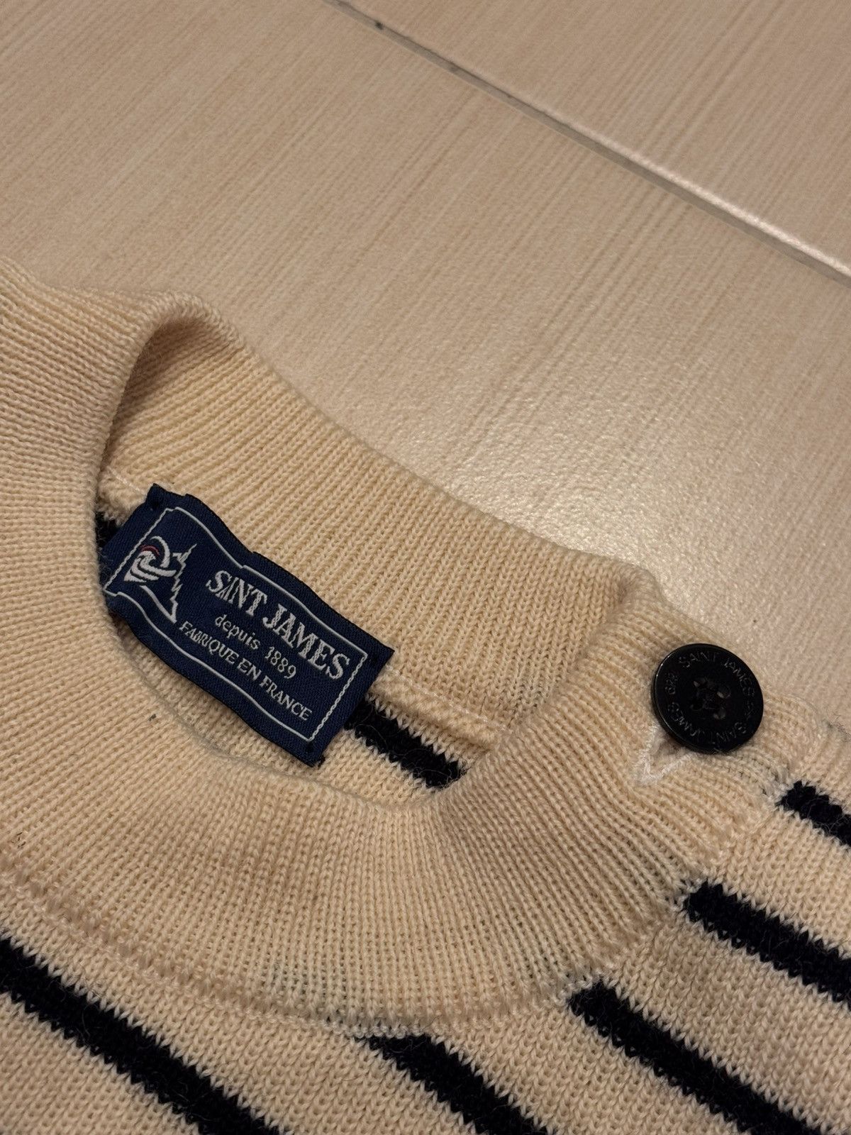 Saint James Vintage Saint Jaims Wool Breton Sailor Jumper Size US M / EU 48-50 / 2 - 3 Thumbnail