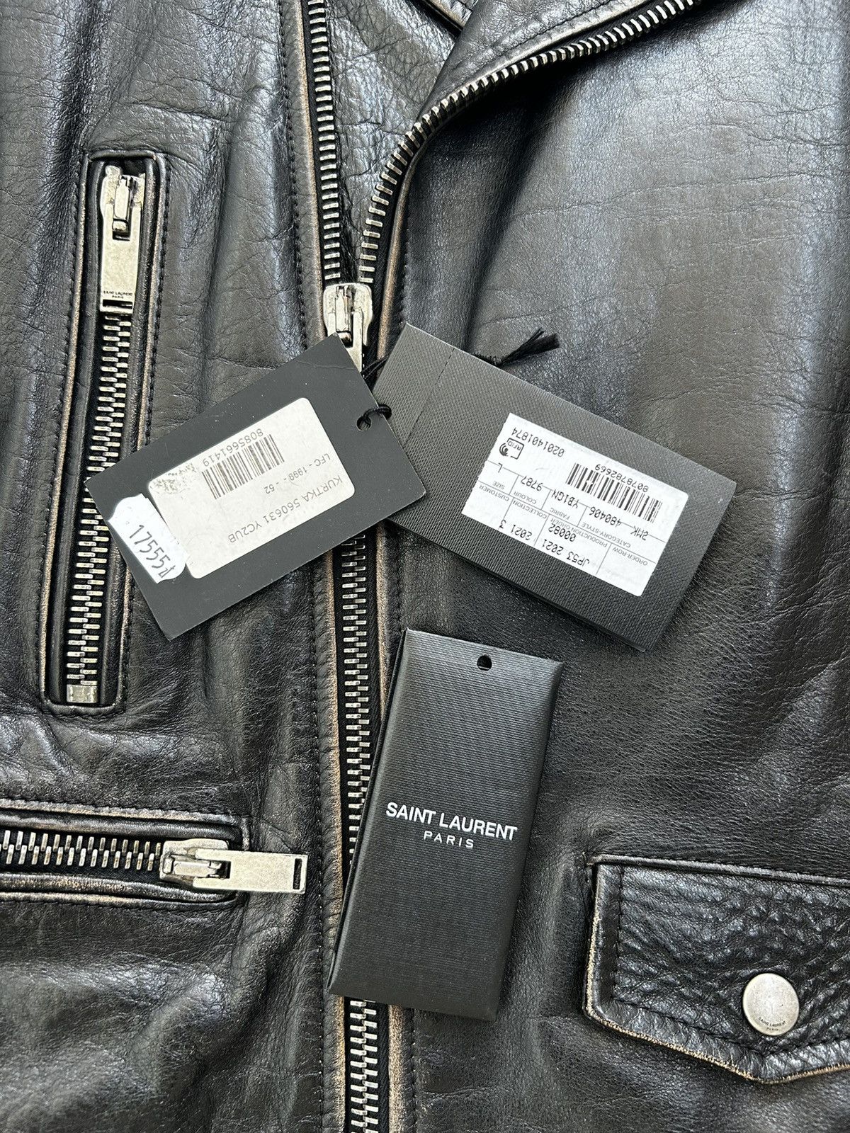 Saint Laurent Paris Saint Laurent Ramones leather jacket with big logo on back Size US L / EU 52-54 / 3 - 7 Thumbnail