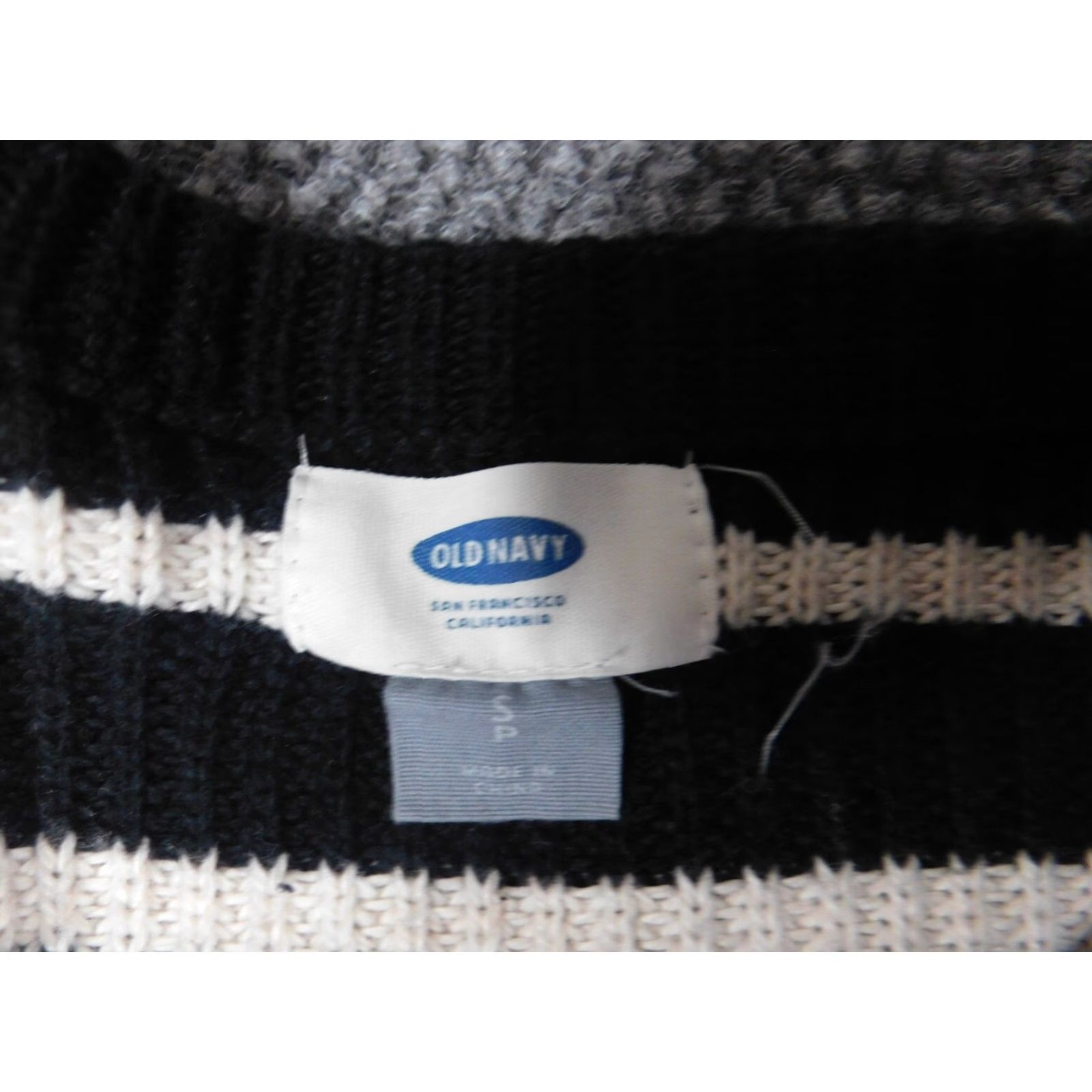 Old Navy Old Navy Womens Sweater Small Black Striped Knit Pullover Crew Neck Raglan Long Sleeve Open Stretch Bow Button Acrylic Cotton Slim Regular Women Size S / US 4 / IT 40 - 5 Thumbnail