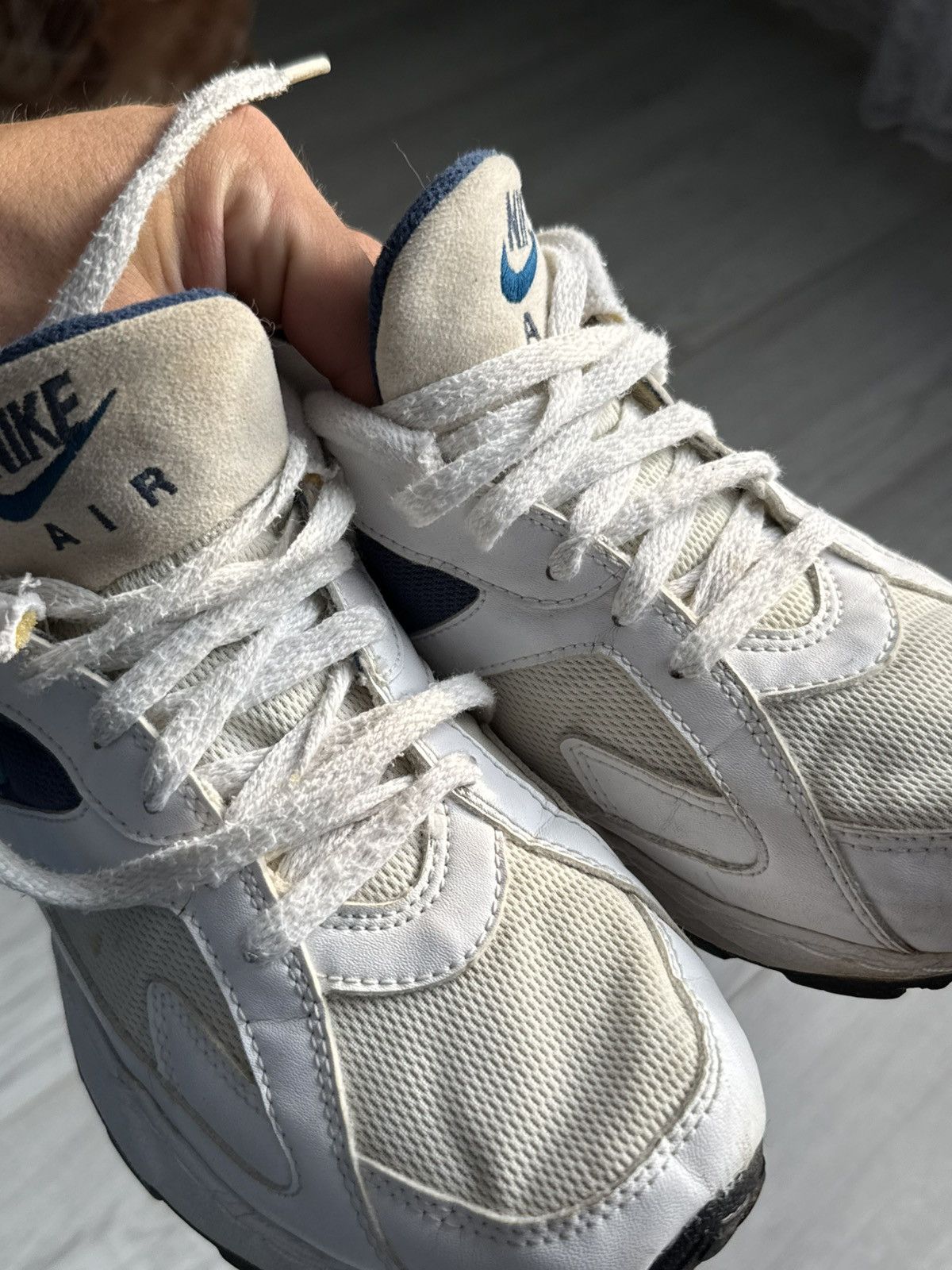Nike × Vintage Nike Air Icarus 92 White Navy Teal Retro Running sneakers Size US 8.5 / EU 41-42 - 6 Thumbnail