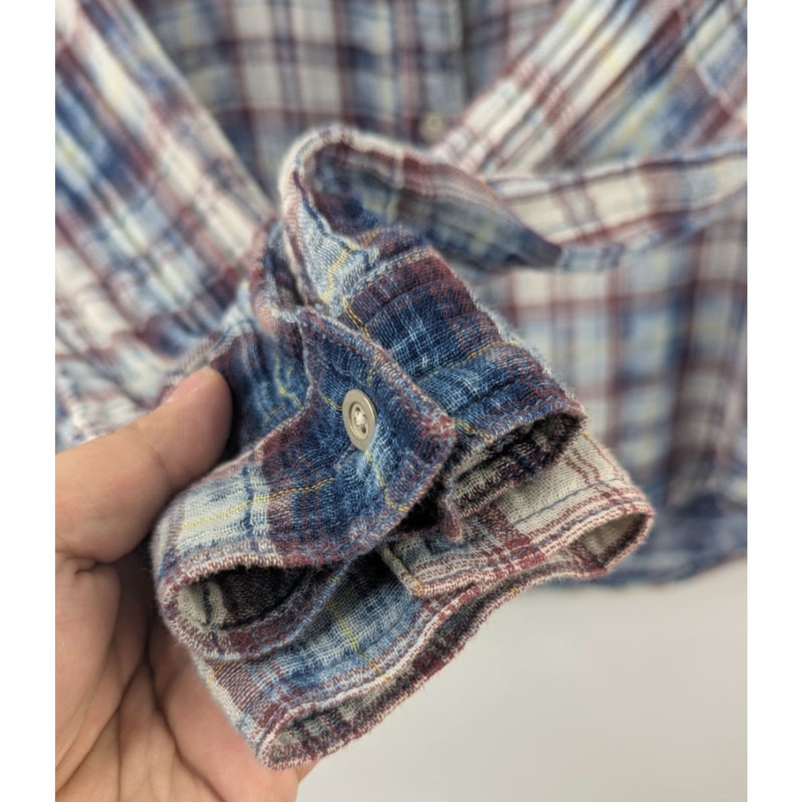 CLOT Cloth & Stone Button Shirt Women's S Plaid Blue White Red Western Casual Sleeve Long Sleeve Knit 100% Cotton Size S / US 4 / IT 40 - 3 Thumbnail