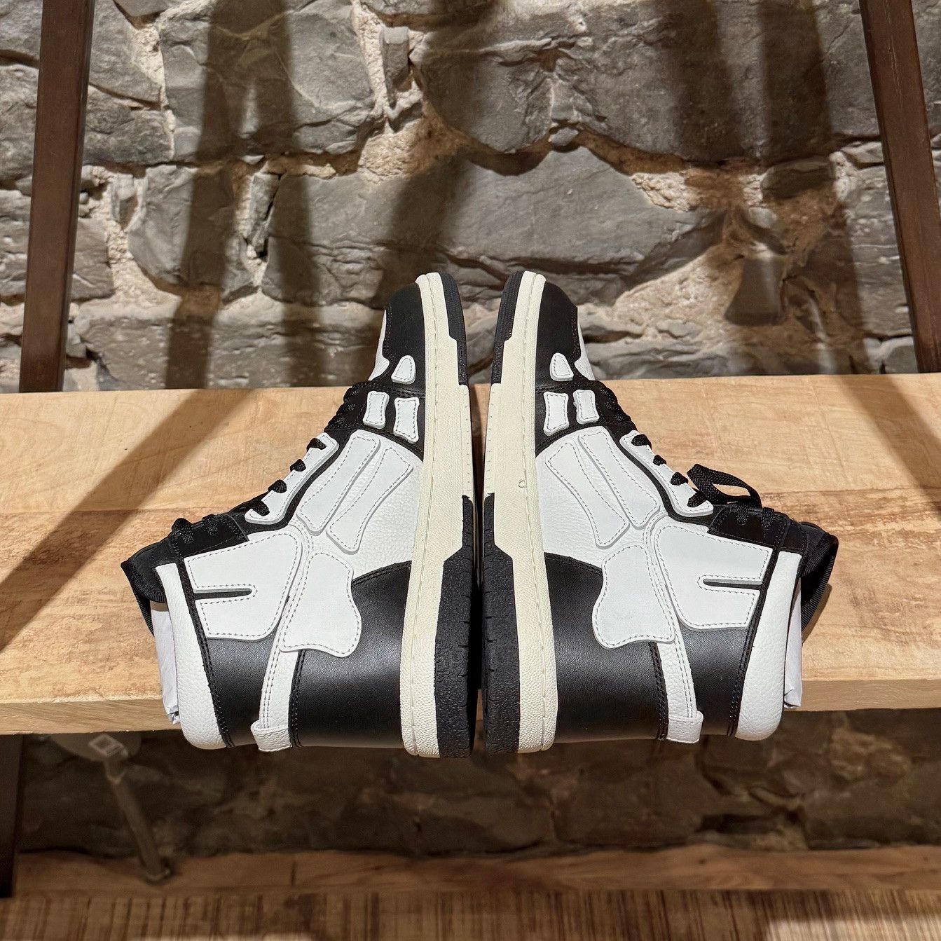 Amiri Amiri White Black Skeleton High-Top Sneakers Size US 9 / EU 42 - 9 Thumbnail