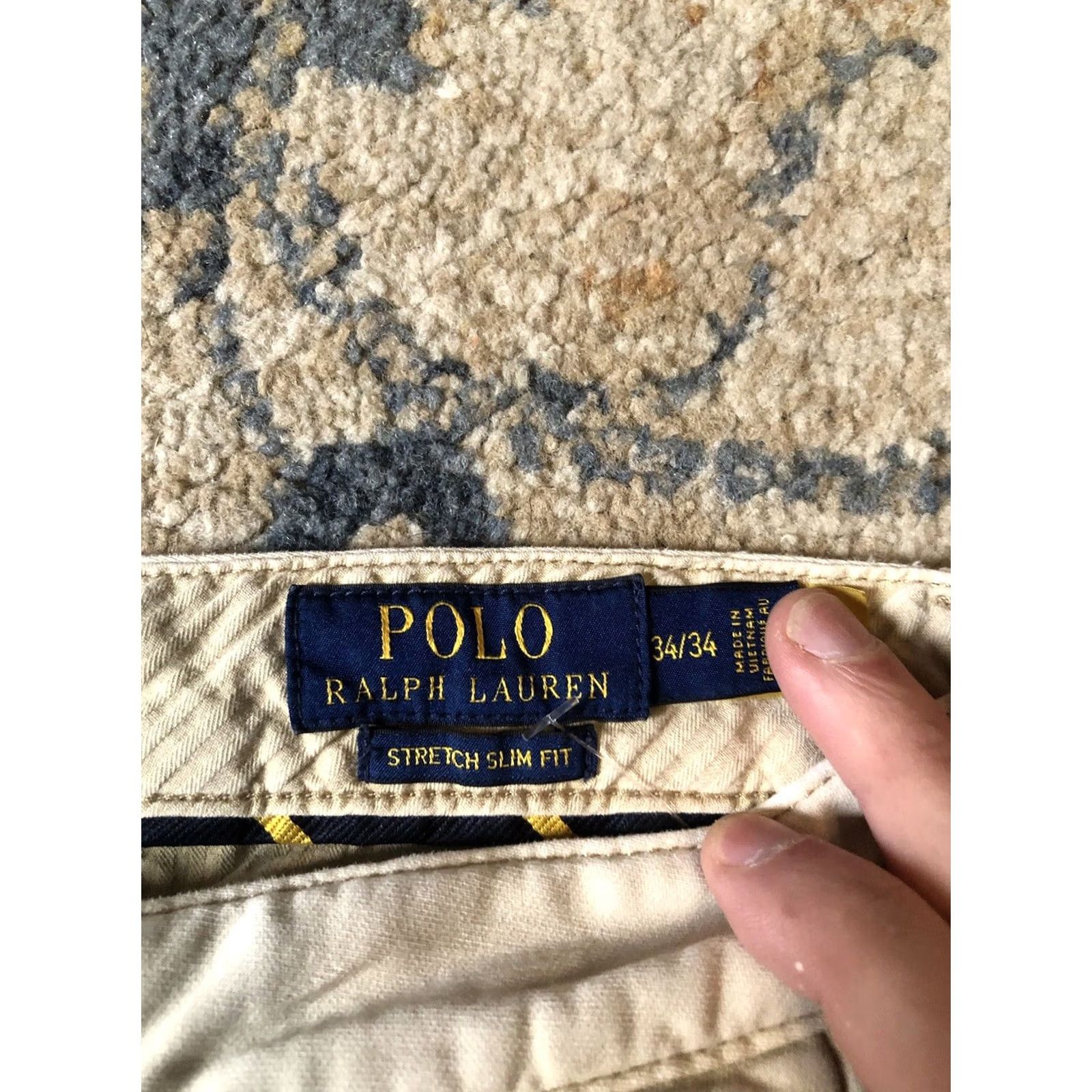Polo Ralph Lauren Polo Ralph Lauren Chino Pants Mens 34x34 Tan Stretch Slim Fit Straight Size US S / EU 44-46 / 1 - 5 Thumbnail