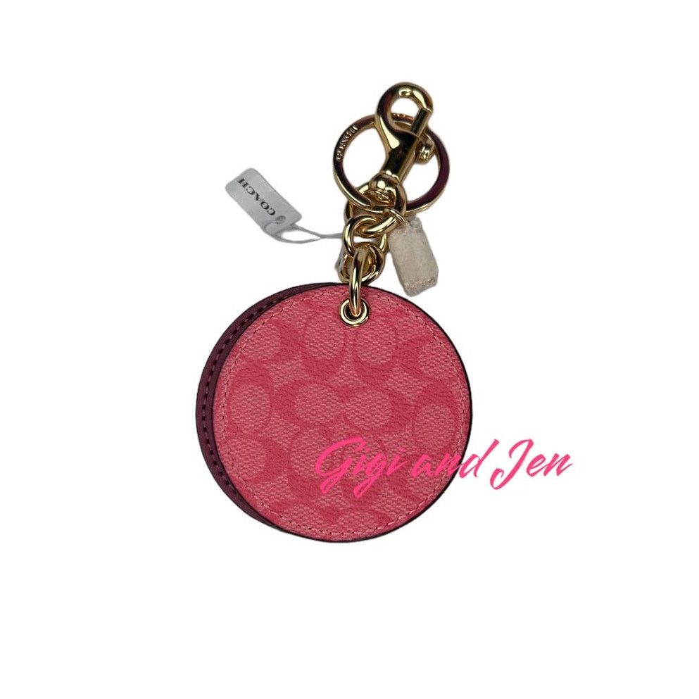 Coach Coach Mirror Bag Charm In Signature Canvas Pink Lemonade Size ONE SIZE - 3 Thumbnail