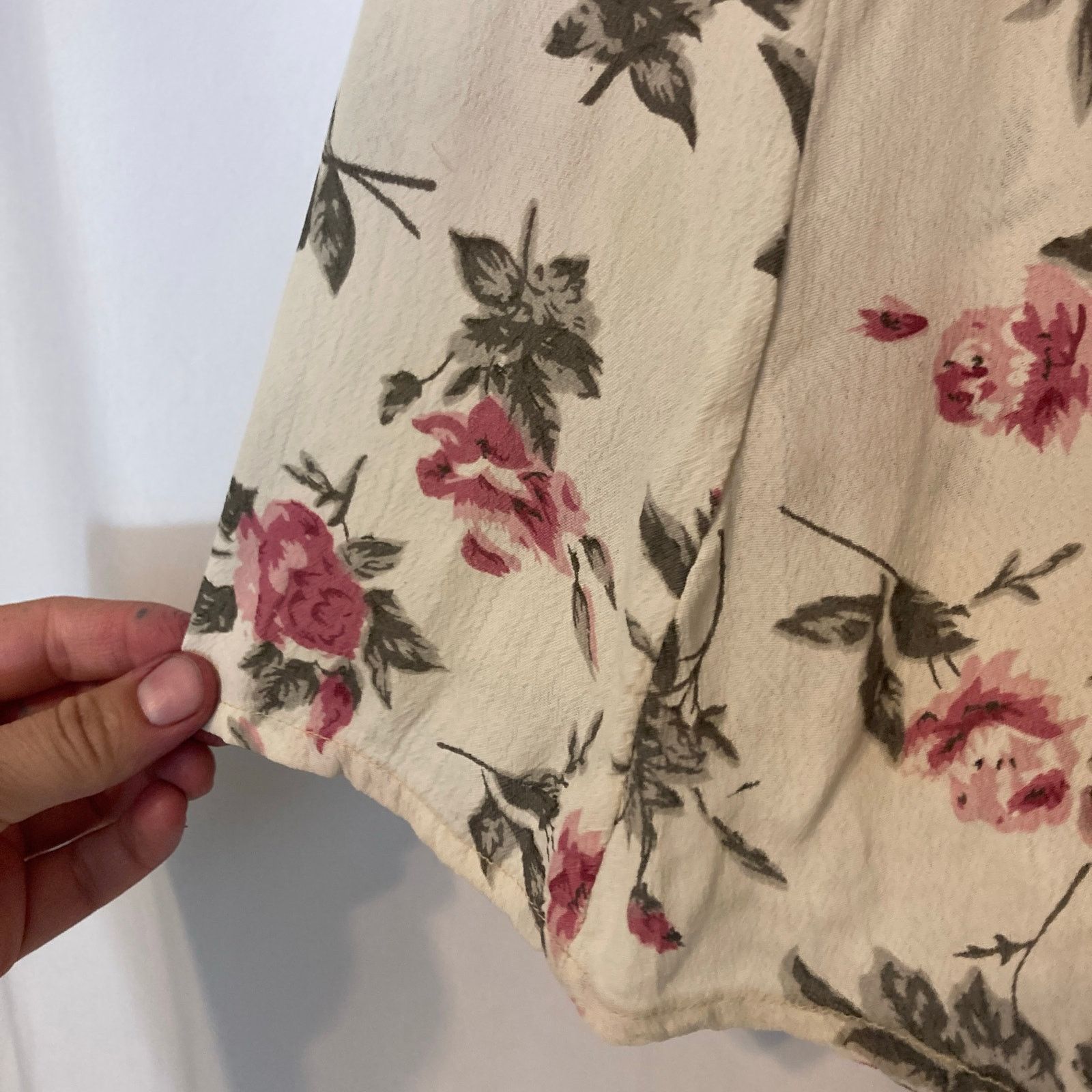 Other Tangibles Lightweight Ivory White Pink Green Floral Skirt Size 30" / US 8 / IT 44 - 5 Thumbnail