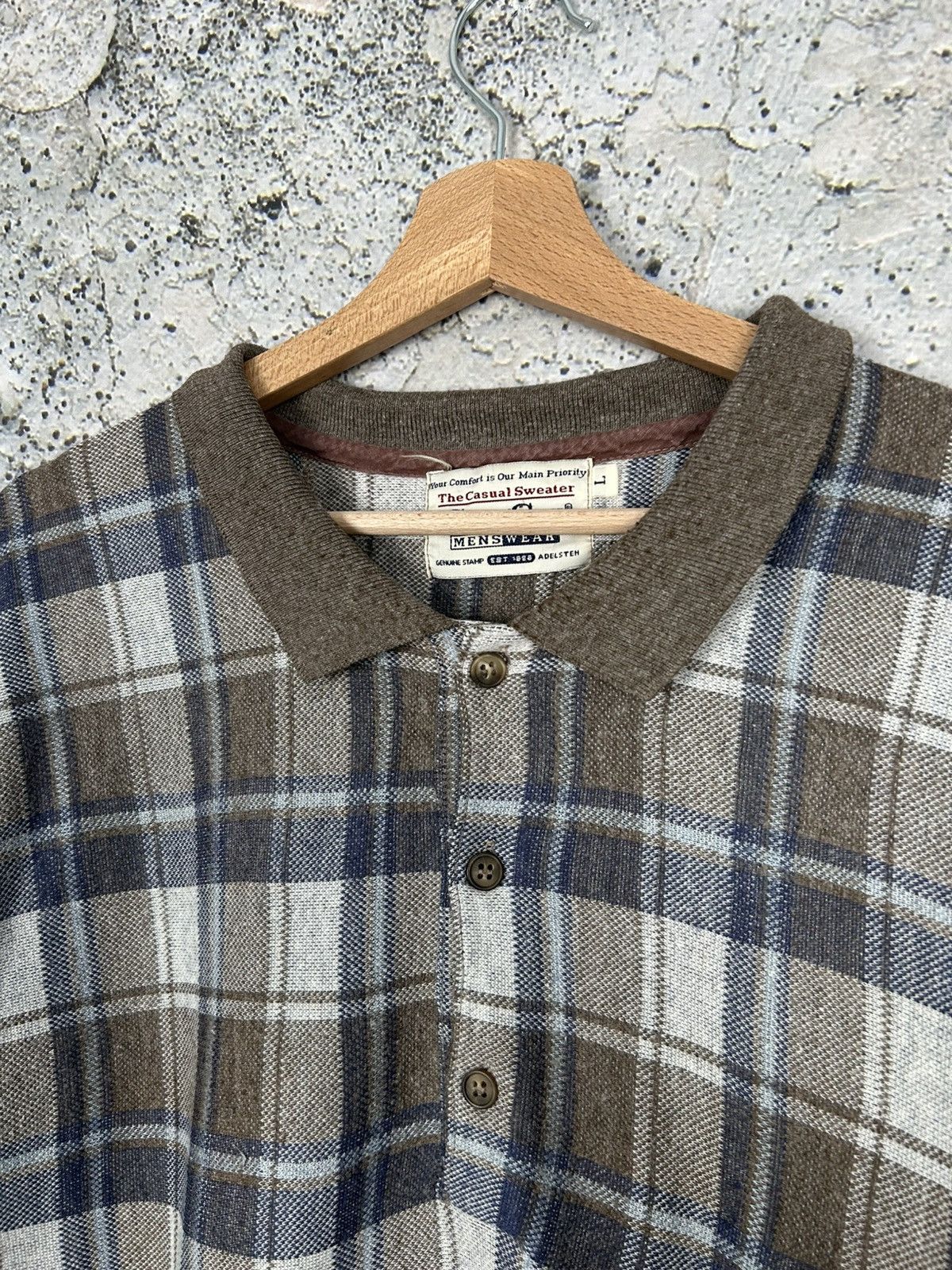 Vintage Vintage Checkered Polo Sweater Archive 90s Streetwear Size US L / EU 52-54 / 3 - 3 Thumbnail