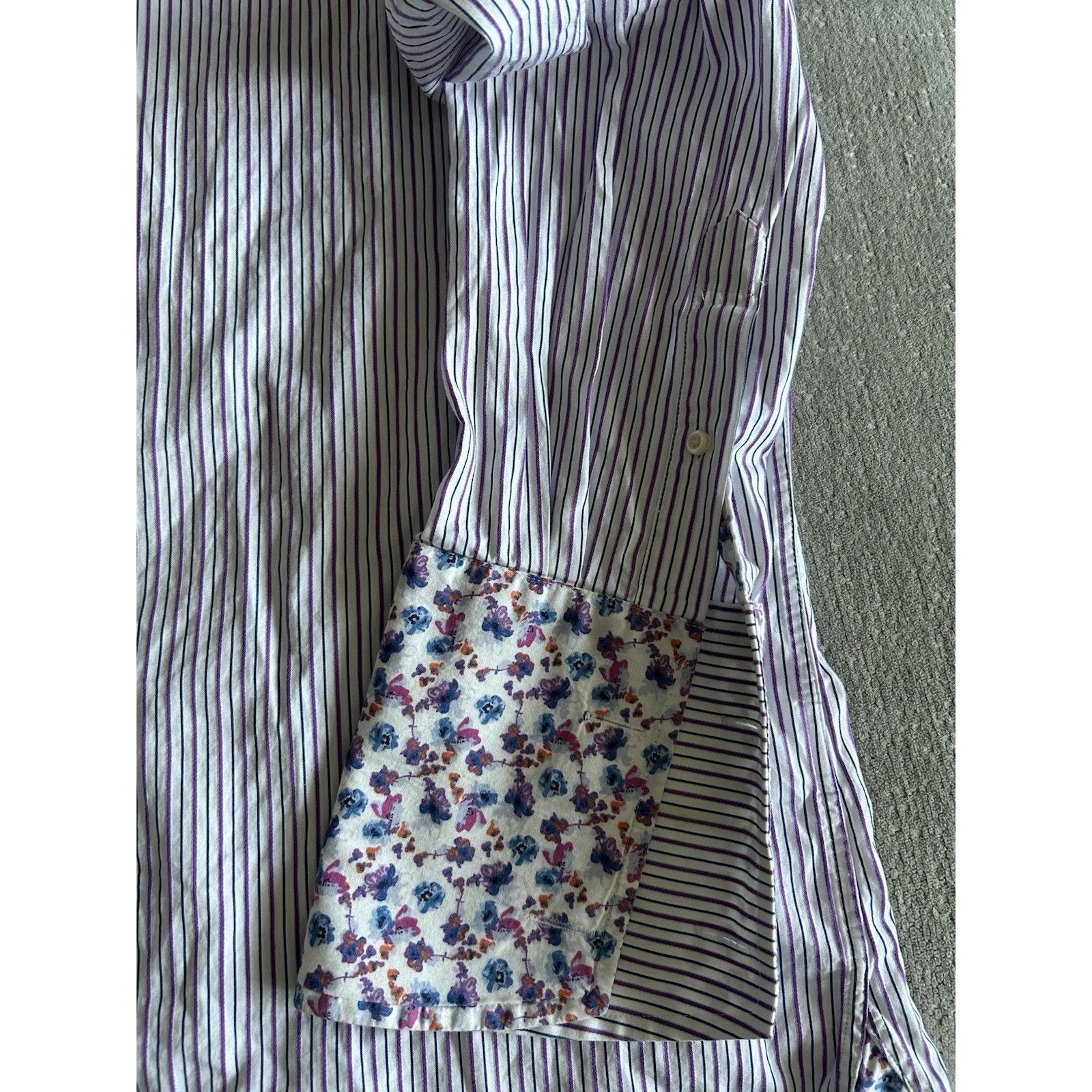 Ted Baker Ted Baker London Stripped Floral Extended-Cuff Shirt 16 1/2 Size US M / EU 48-50 / 2 - 15 Thumbnail