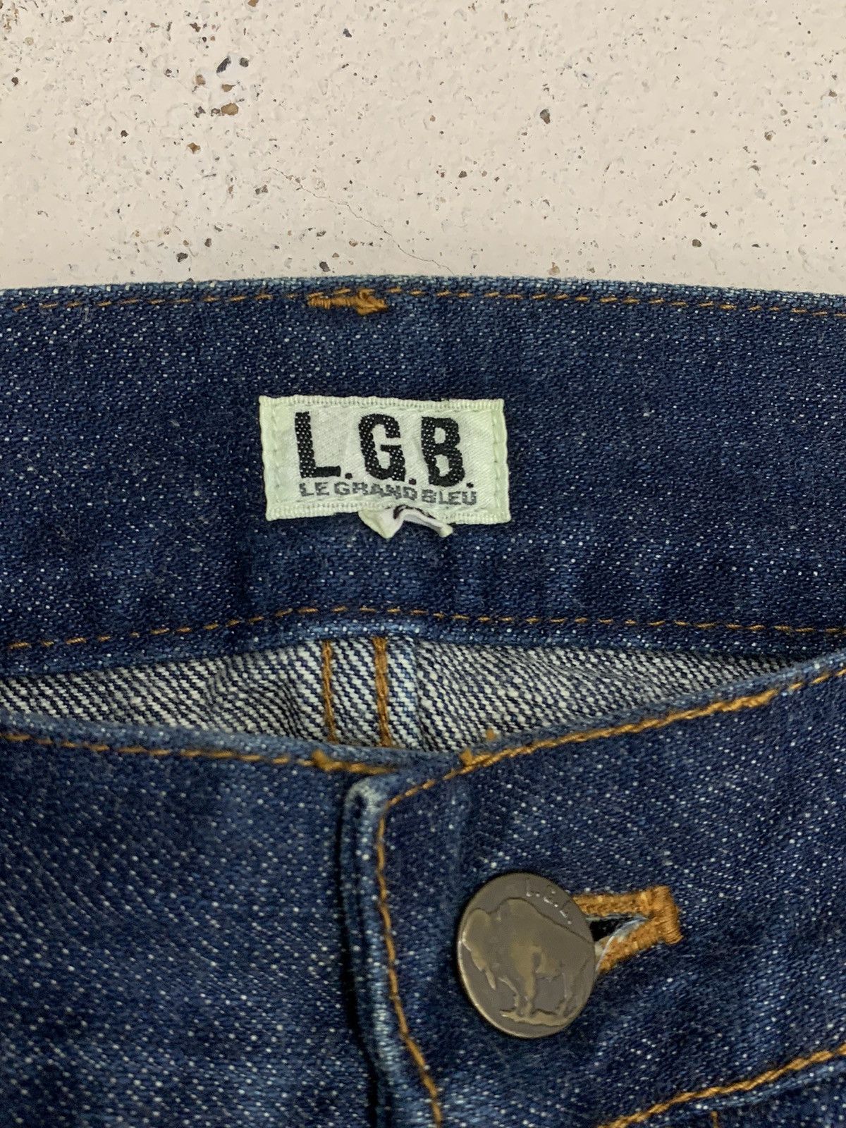 Le Grande Bleu (L.G.B.) Le Grand Bleu Flare Dark Denim Whisker Maniac Corp Size US 28 / EU 44 - 14 Thumbnail