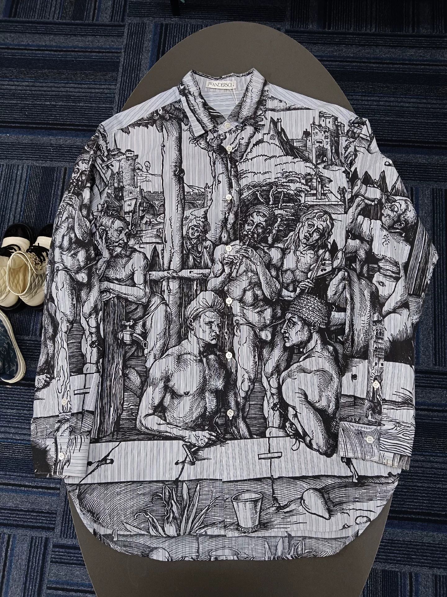 JW Anderson jw anderson printed long sleeve shirt blue Size US M / EU 48-50 / 2 - 1 Thumbnail