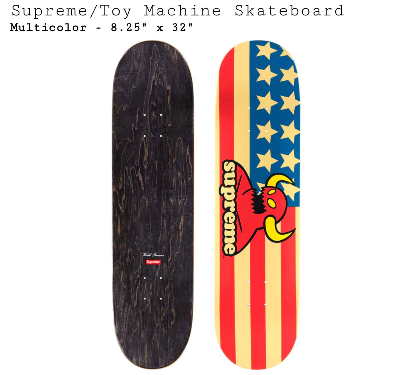 image of Supreme X Toy Machine Skateboard, Men's