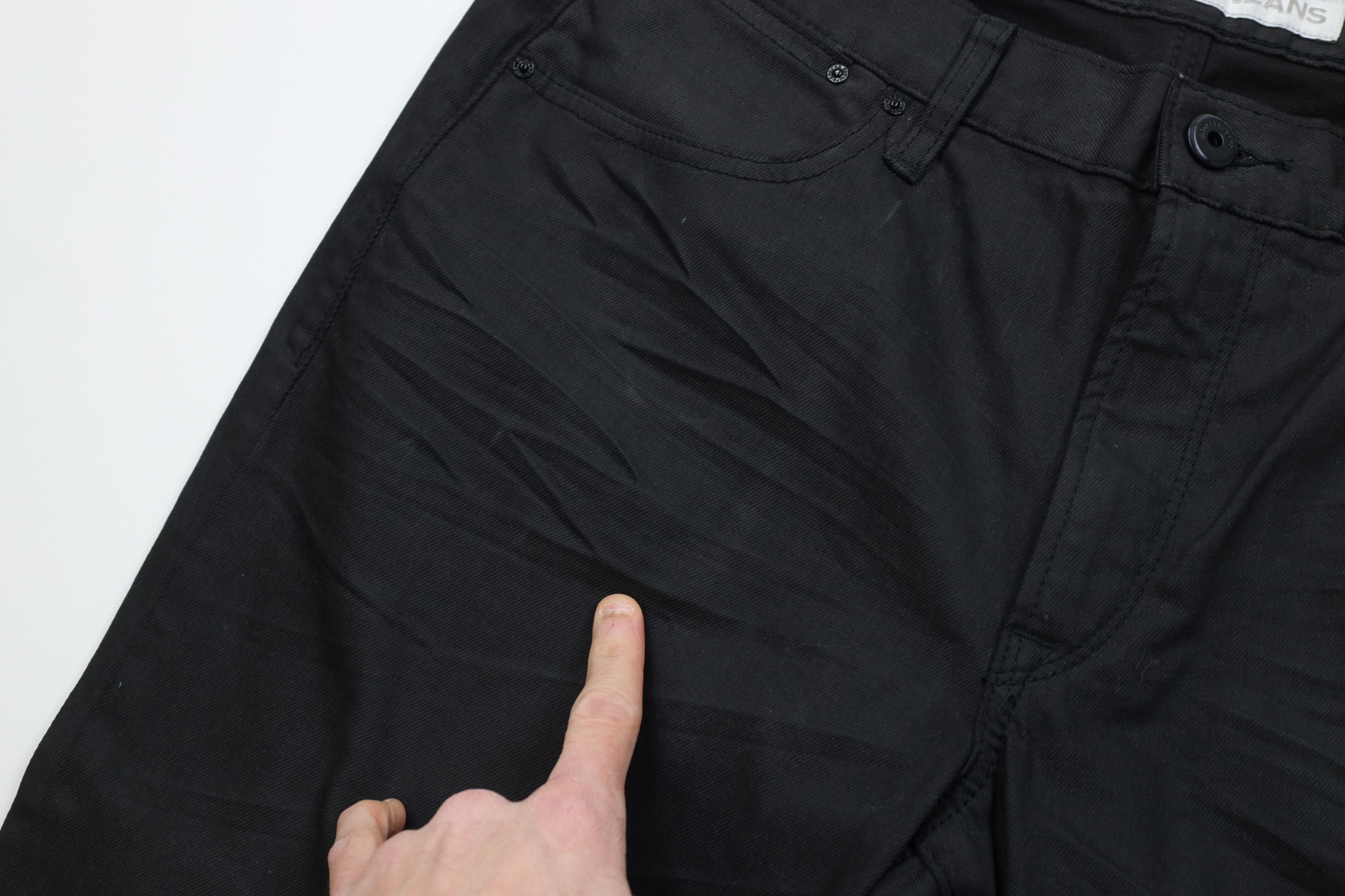Express Express Alec Waxed Cotton Super Skinny Fit Denim Jeans Black Size US 34 / EU 50 - 7 Thumbnail