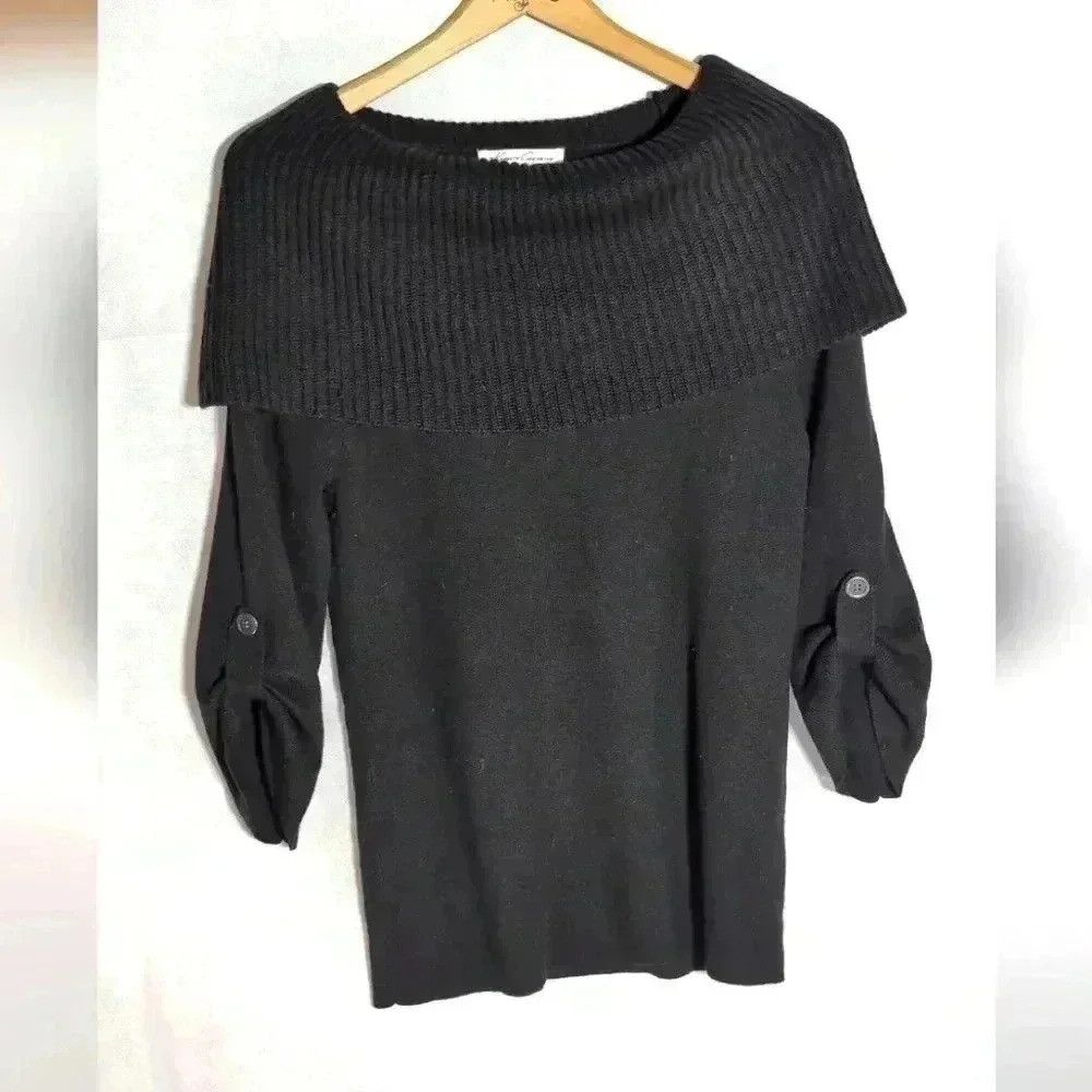 Kenneth Cole Kenneth Cole cowl collar sweater Black XS wool blend Size XS / US 0-2 / IT 36-38 - 1 Thumbnail